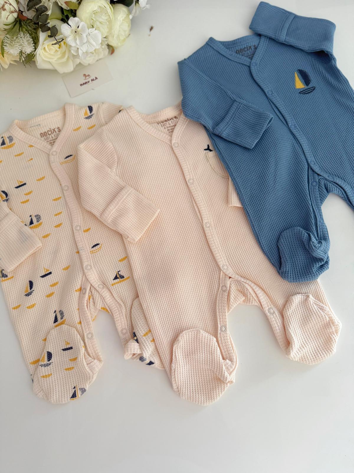 Erkek Bebek Denizci 3lü Tulum Set