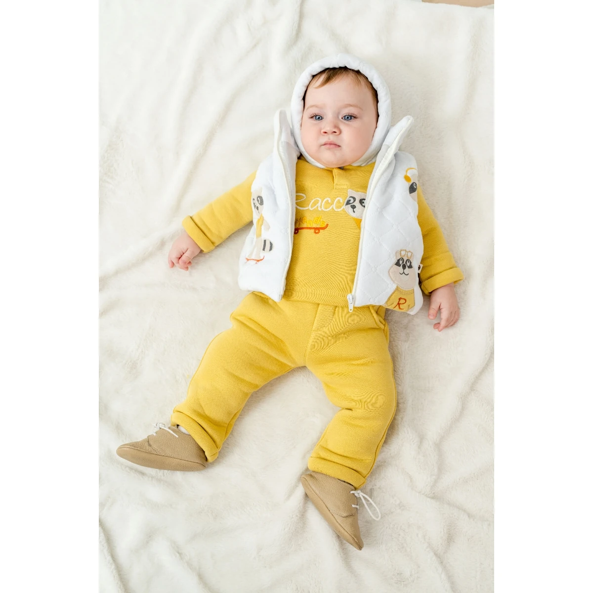 Erkek Bebek Şişme Yelekli 3lü Takım 