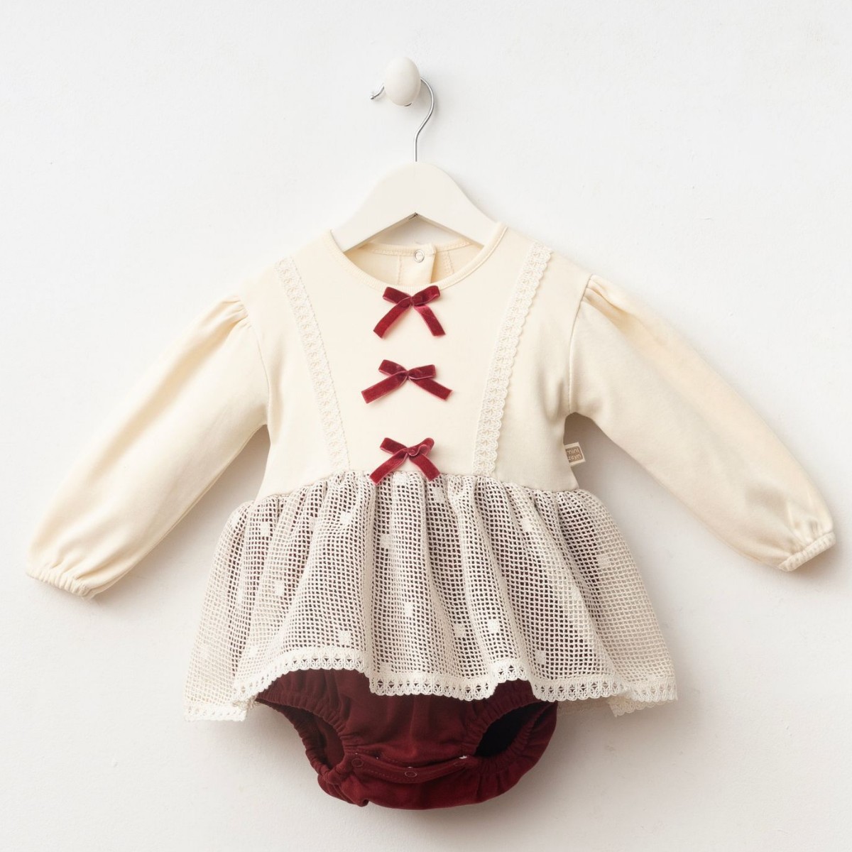 Kız Bebek Olivia Bordo Romper 