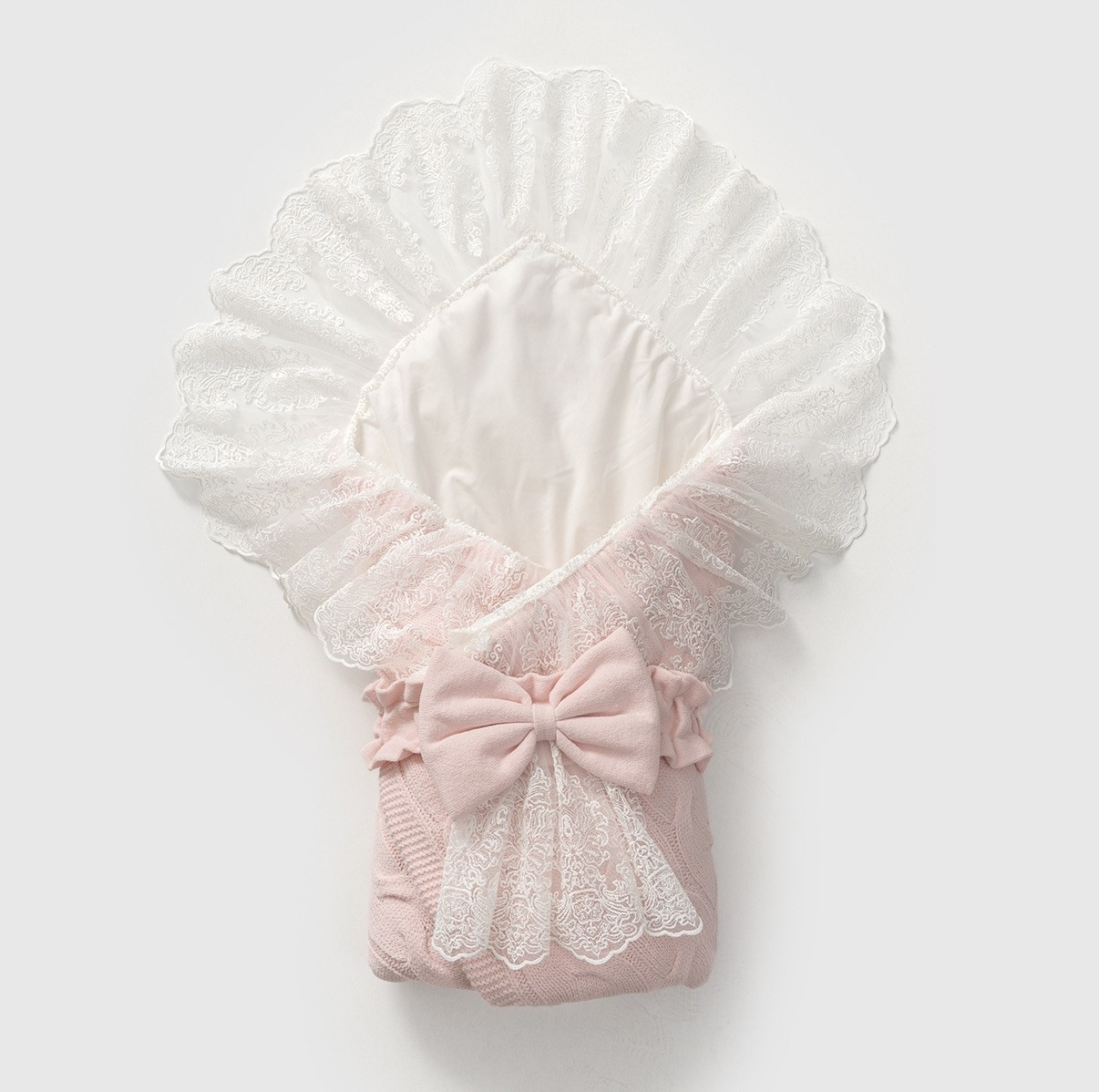 Kız Bebek Premium Pembe 85*85 cm tüllü kundak battaniye 