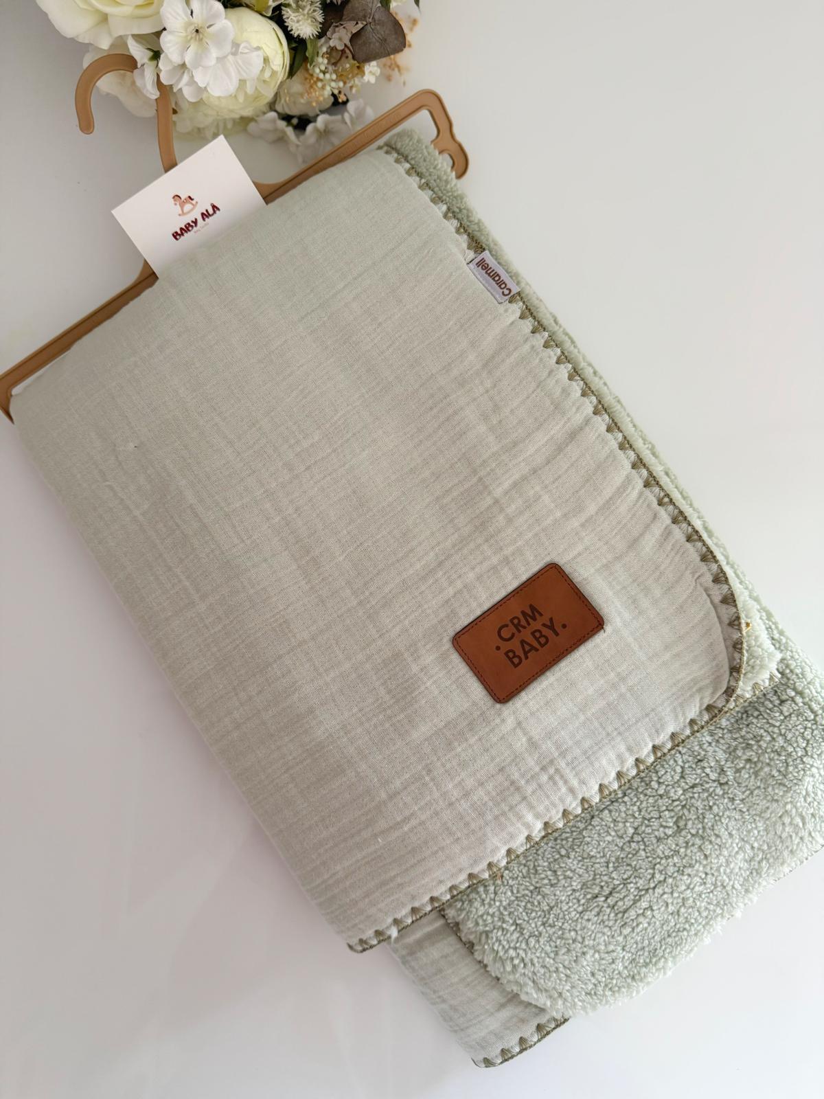 Organik Dışı Müslin İç kısmı Welsoft Battaniye Yeşil