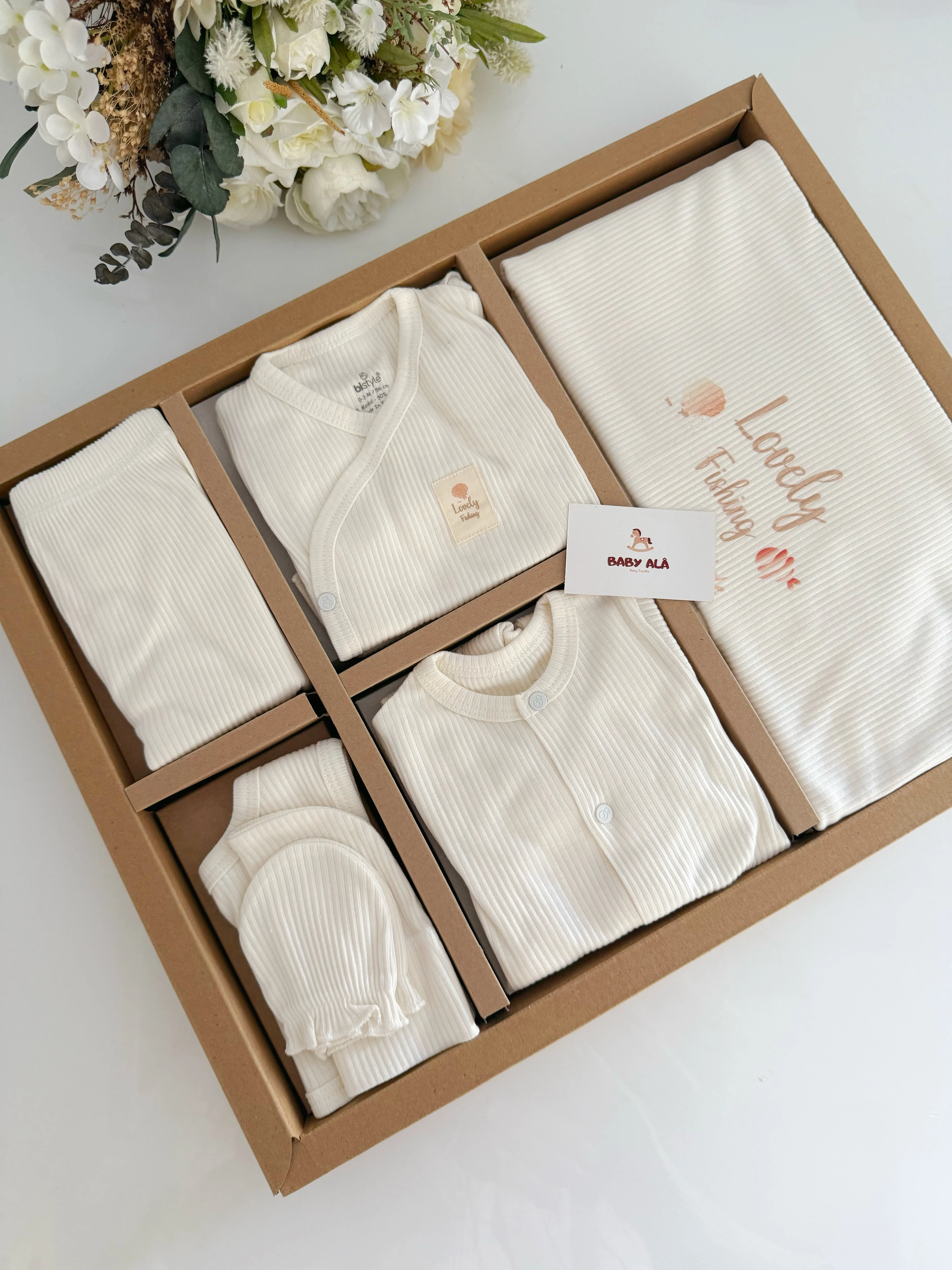 Ünisex Model Fitilli Organik Premıum 10 Parça Hastane Çıkış Seti