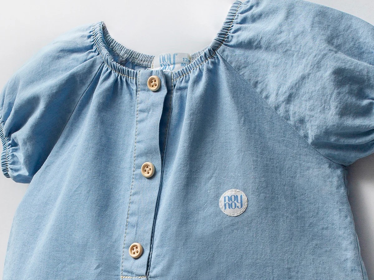 Kız Bebek Şapkalı Denim Tulum 