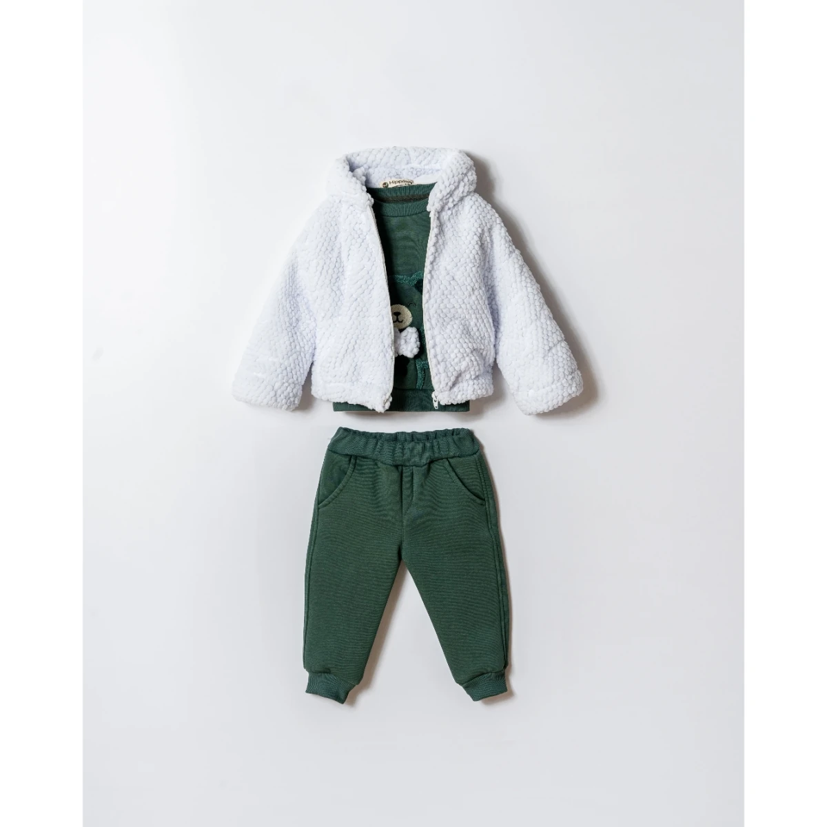 Erkek Bebek Montlu 3lü Takım 