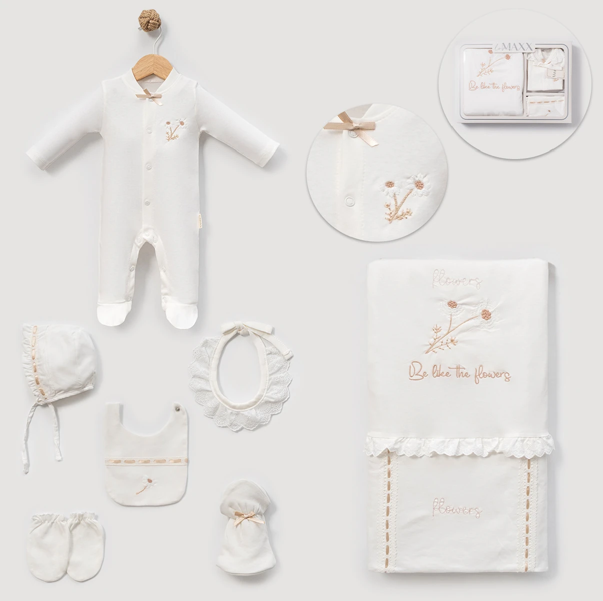 Kız bebek 0-3 Ay Be Lıke The Flowers Kutulu set 