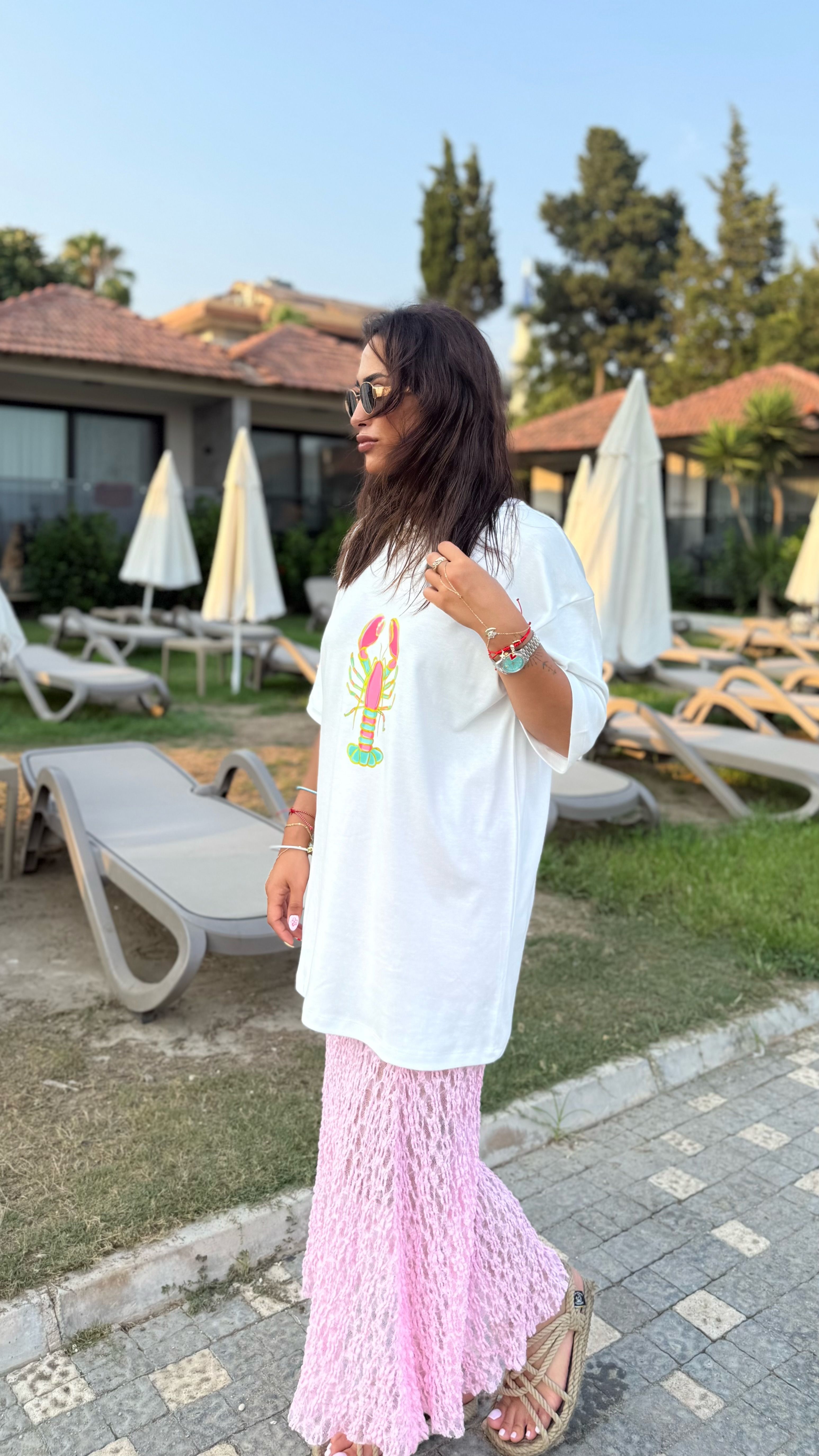 selinbasar.com özel Renkli Yengeç Basic Beyaz