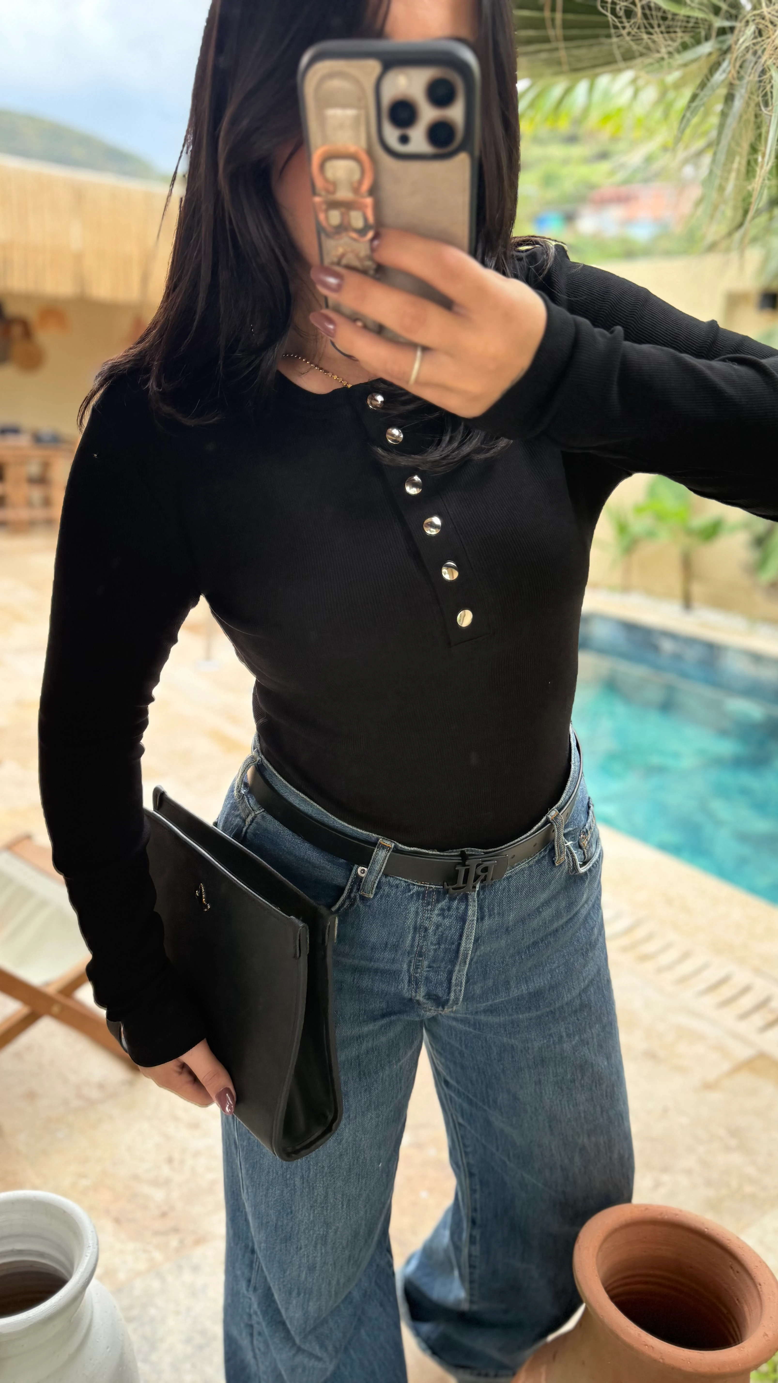 Fitilli Çıt Çıtlı Body Siyah