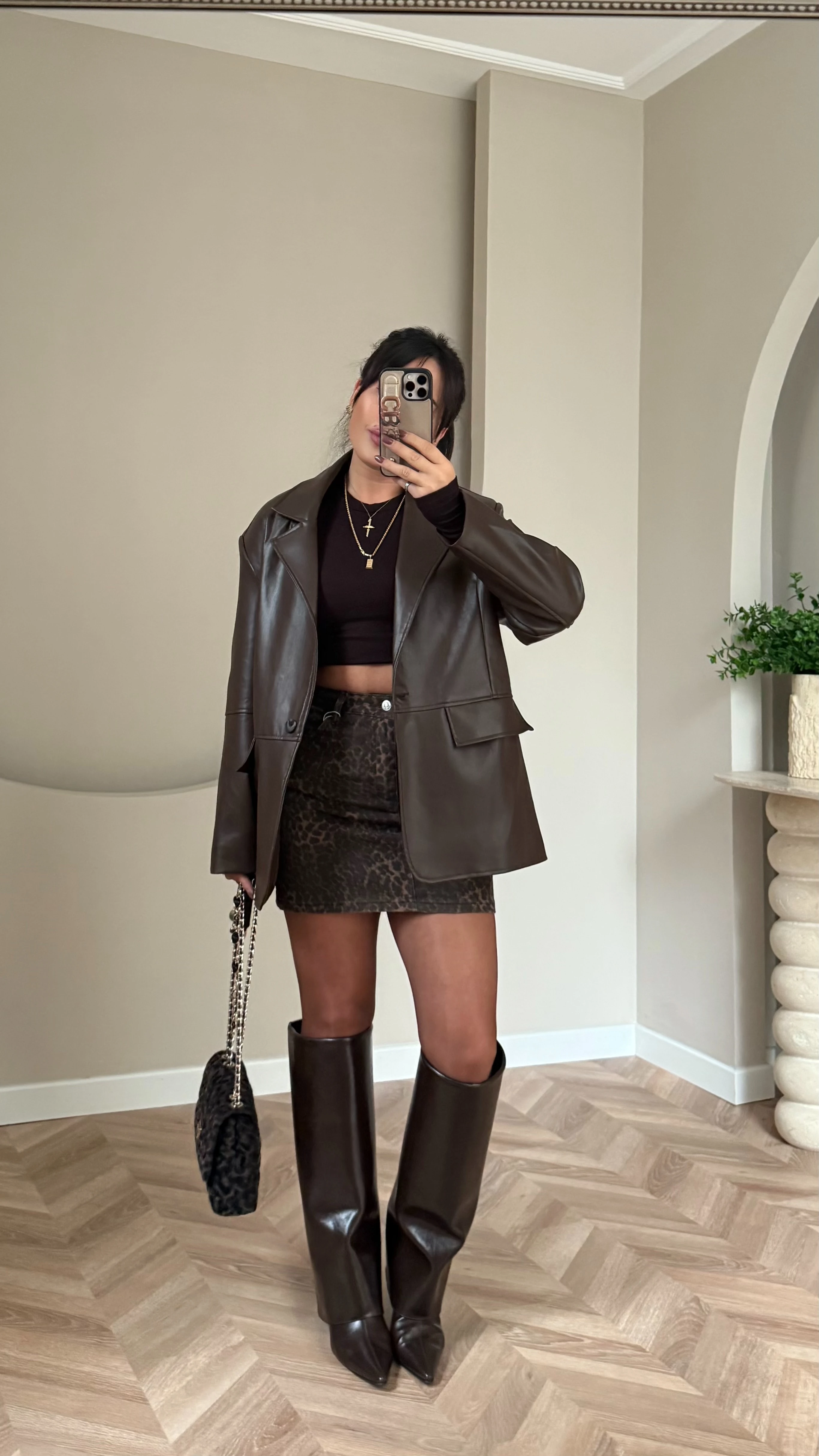 Leopar Gabardin Etek