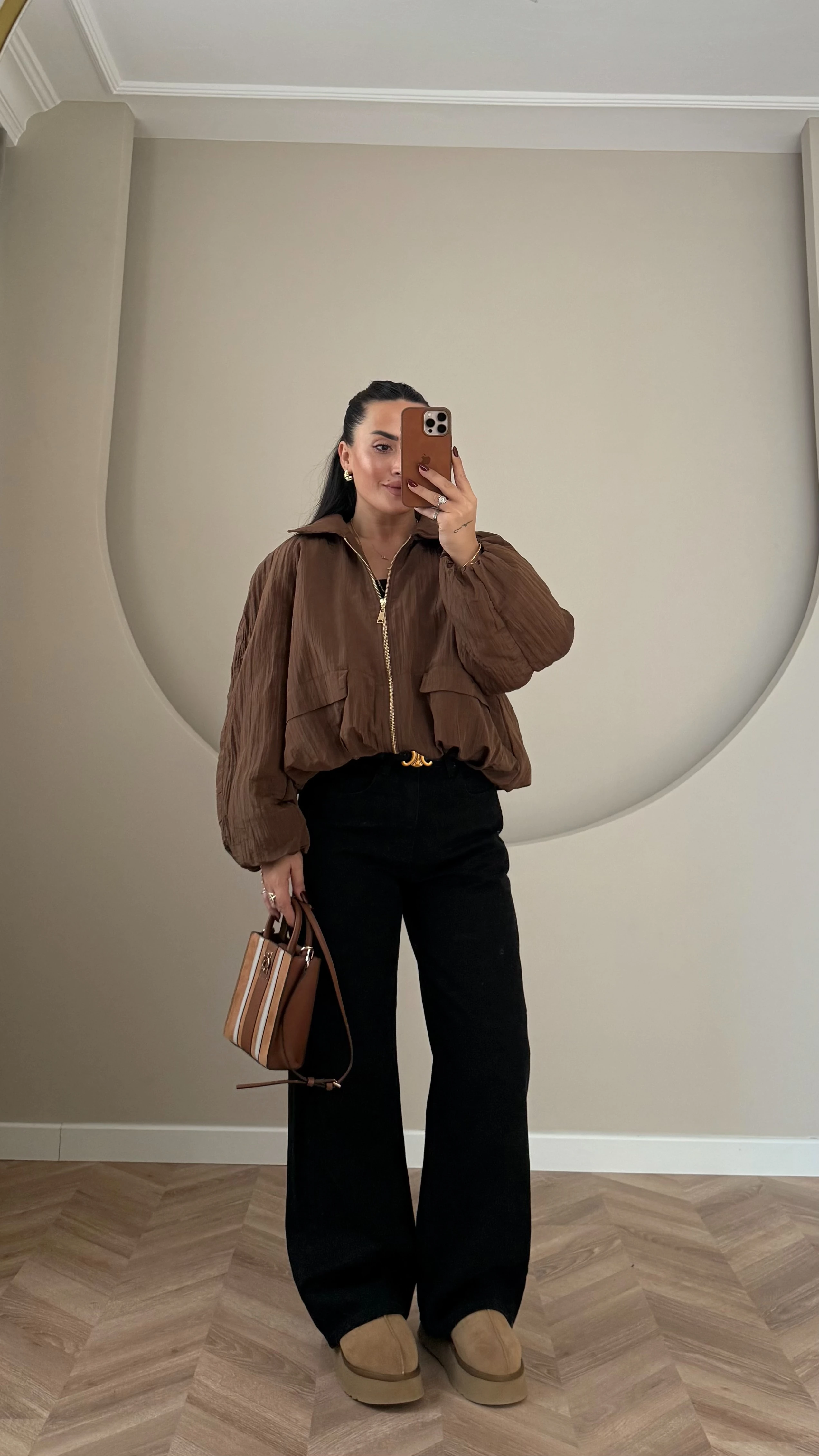 Gramafon Kumaş Dolgulu Bomber