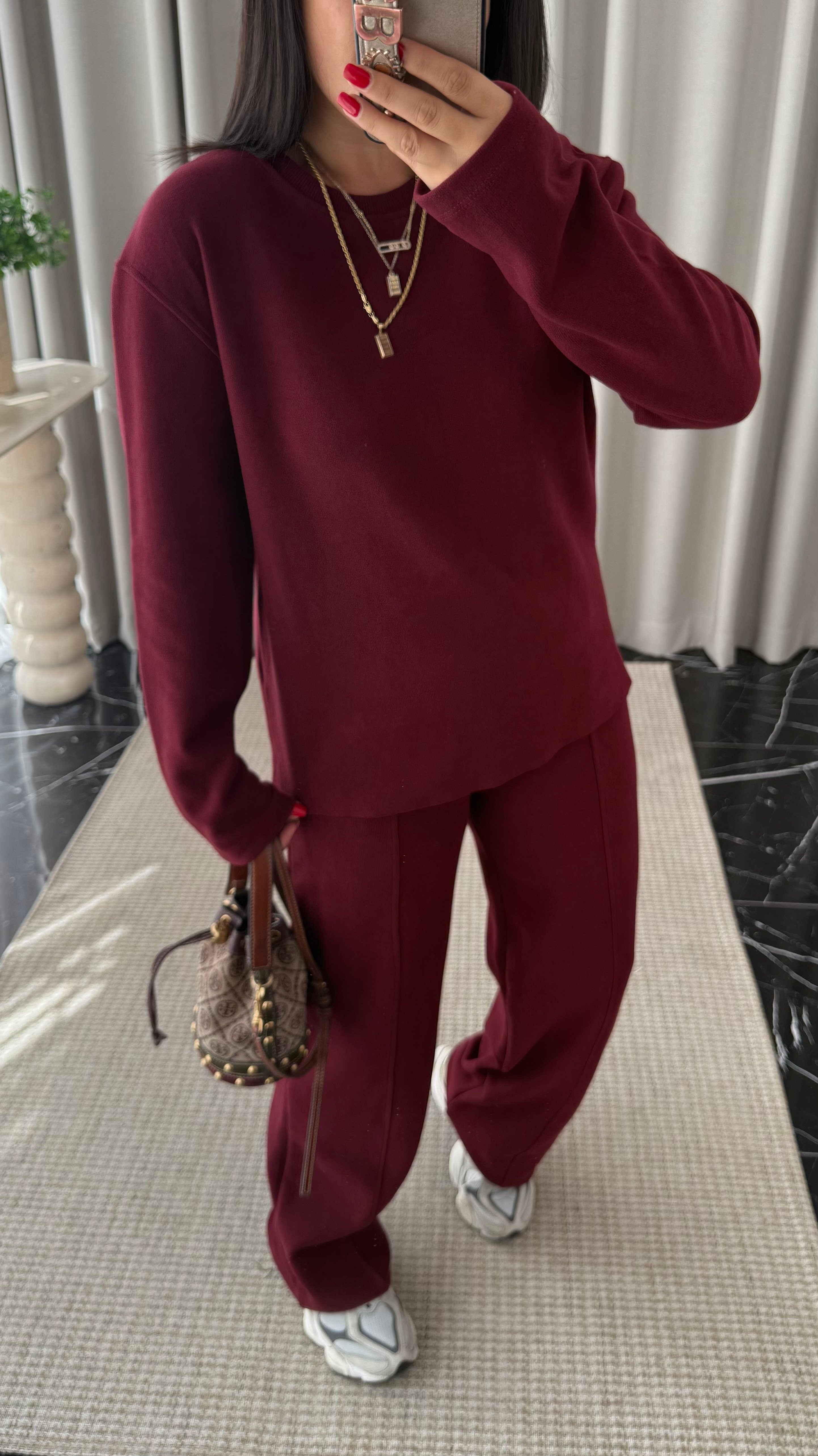 ZR Model Fitilli Takım Bordo