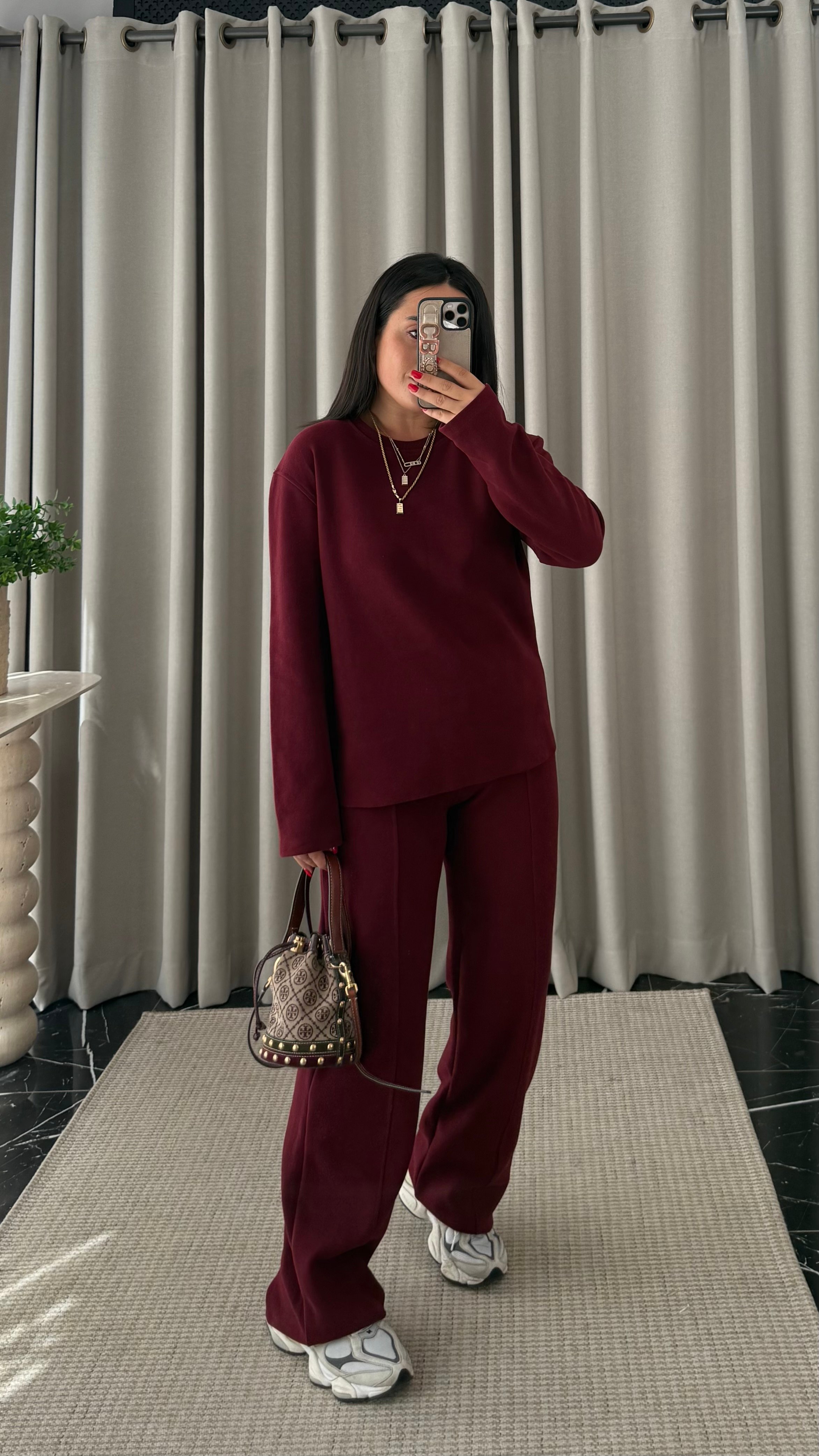 ZR Model Fitilli Takım Bordo