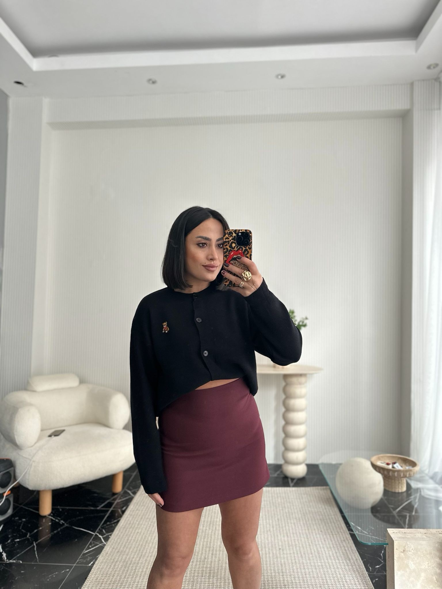 Premium Teddy Hırka Siyah
