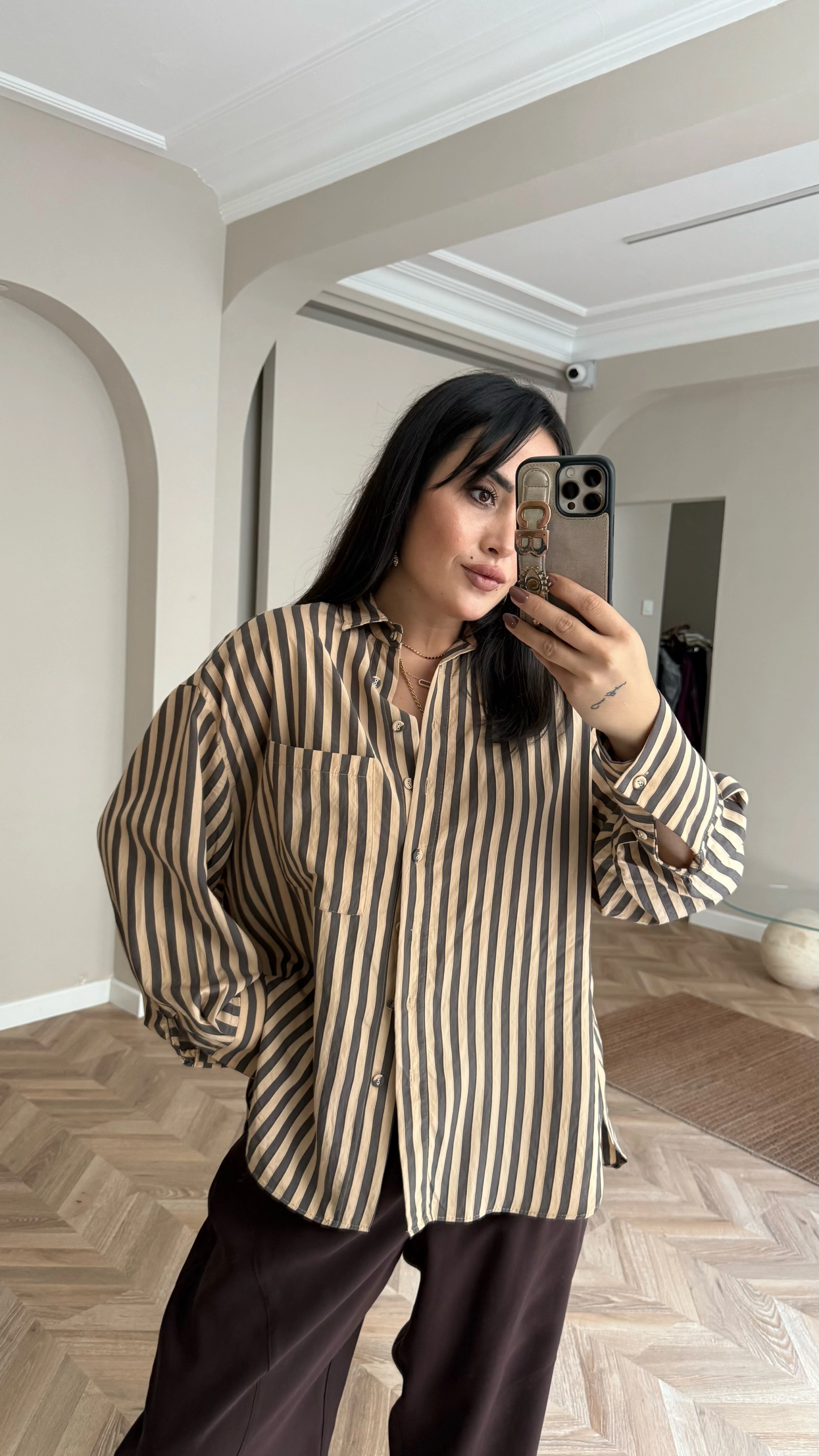 Çizgili Oversize Gömlek