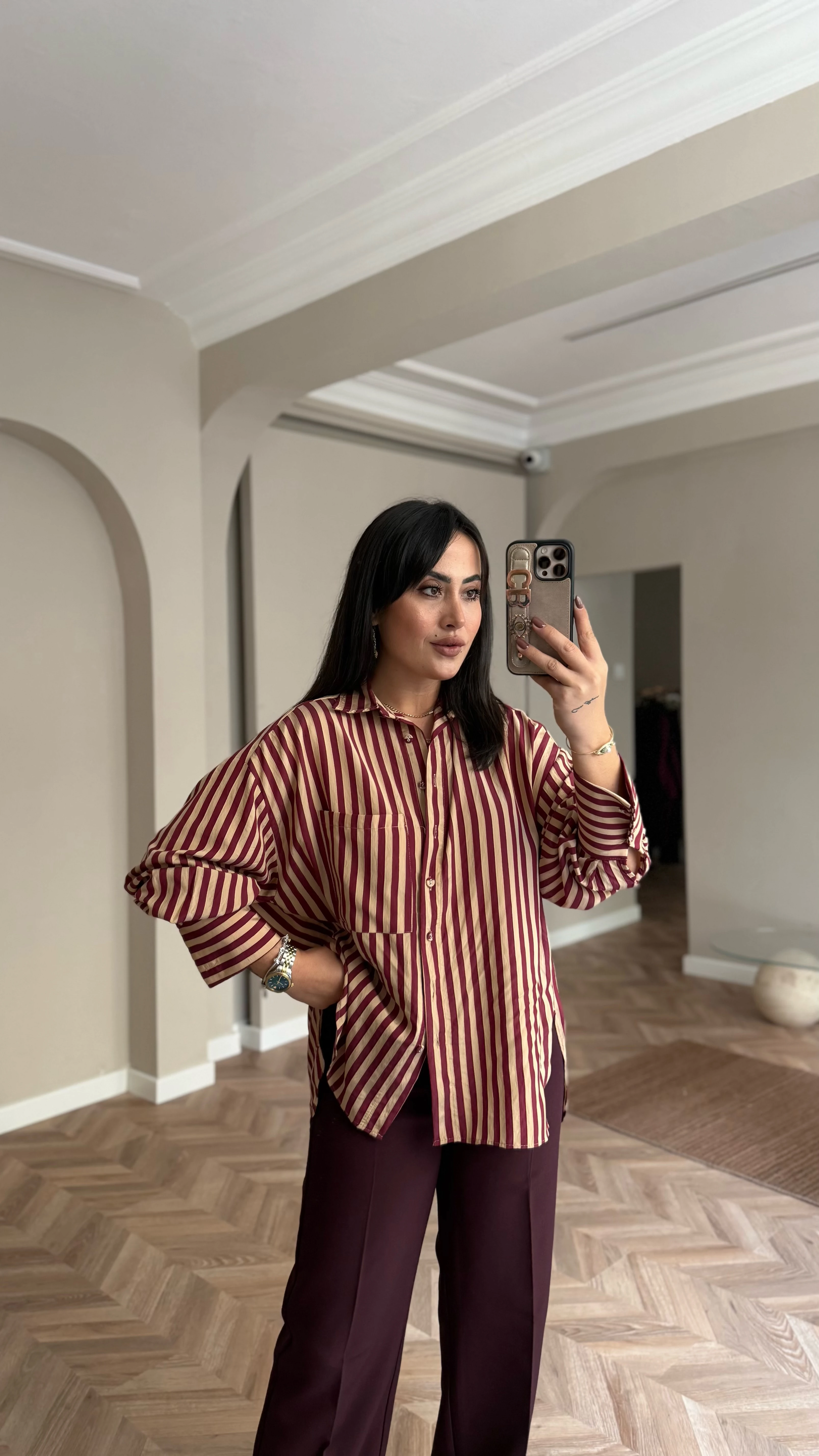 Çizgili Oversize Gömlek