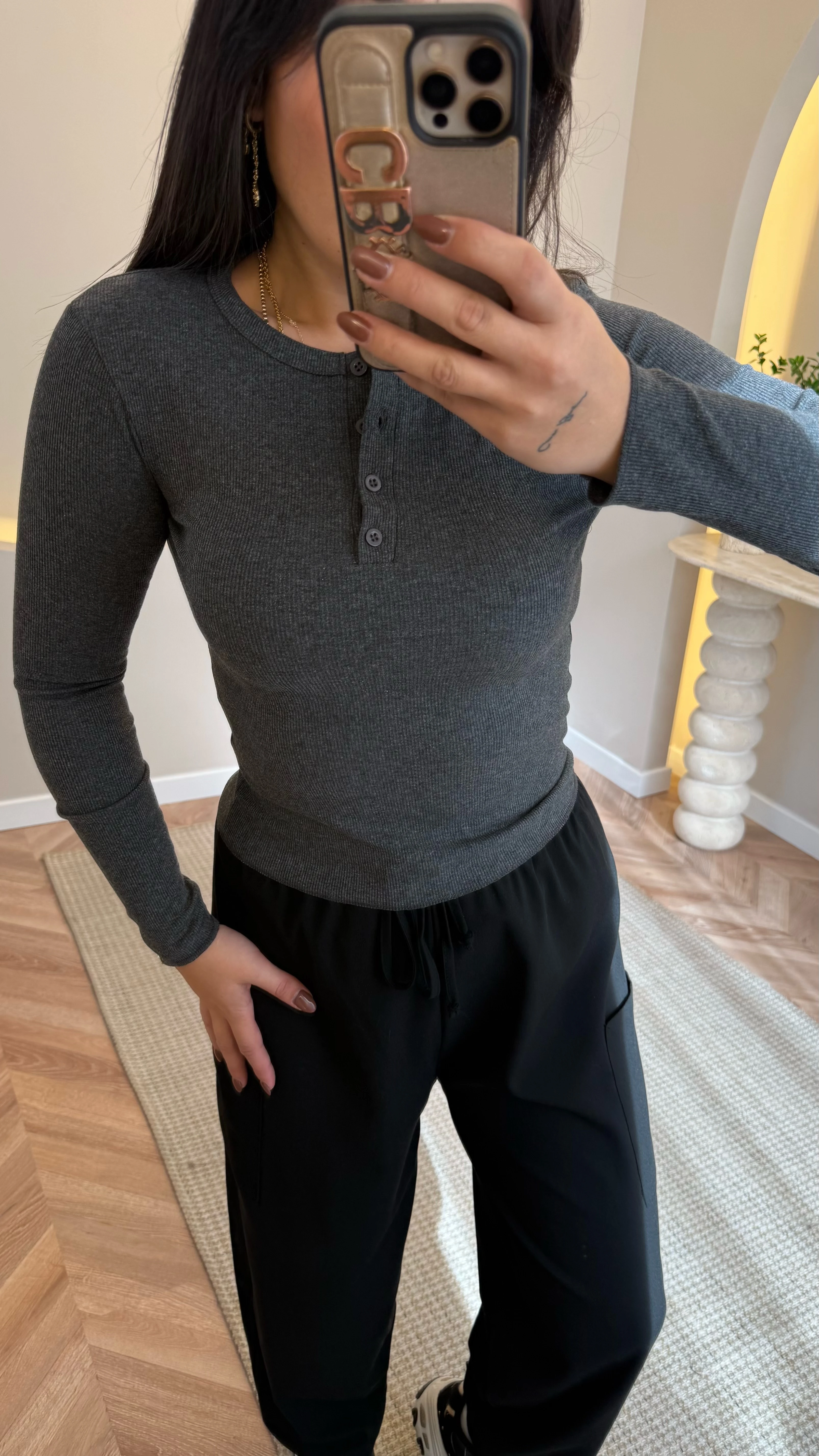 Düğmeli Fitilli Body