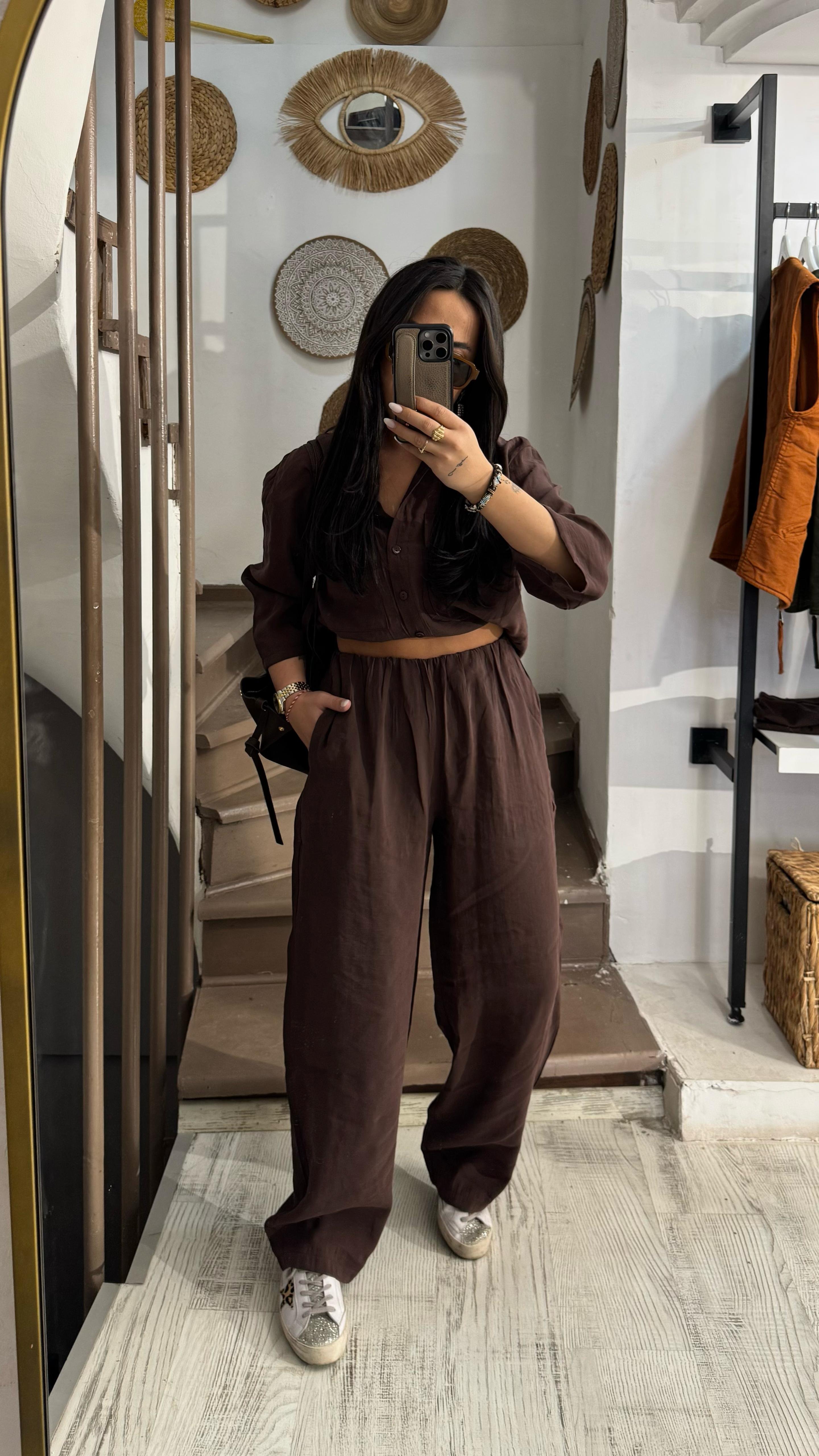 Sely Tencel Takım Kahve