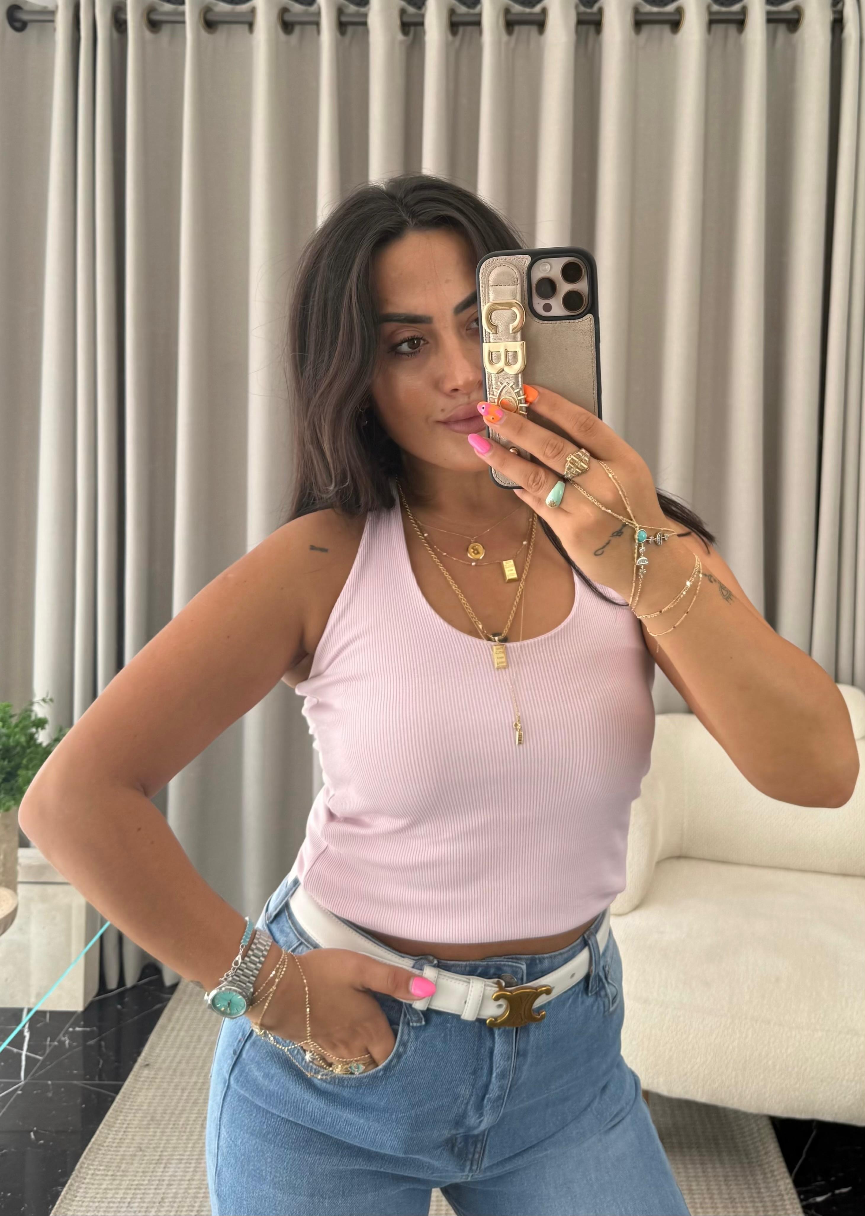 Boyundan Geçmeli Atlet Toz Pembe