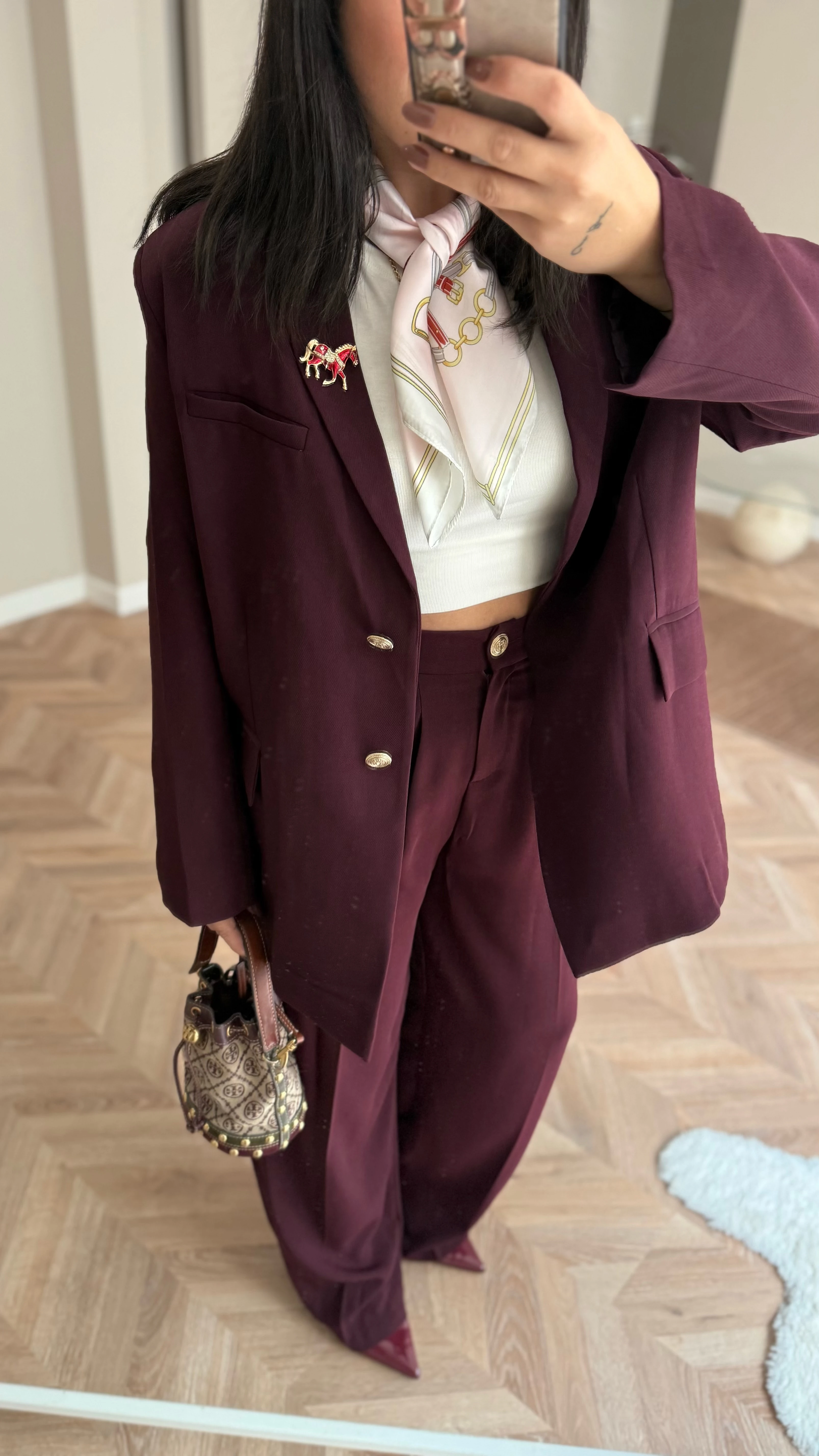 Premium Oversize Takım Bordo