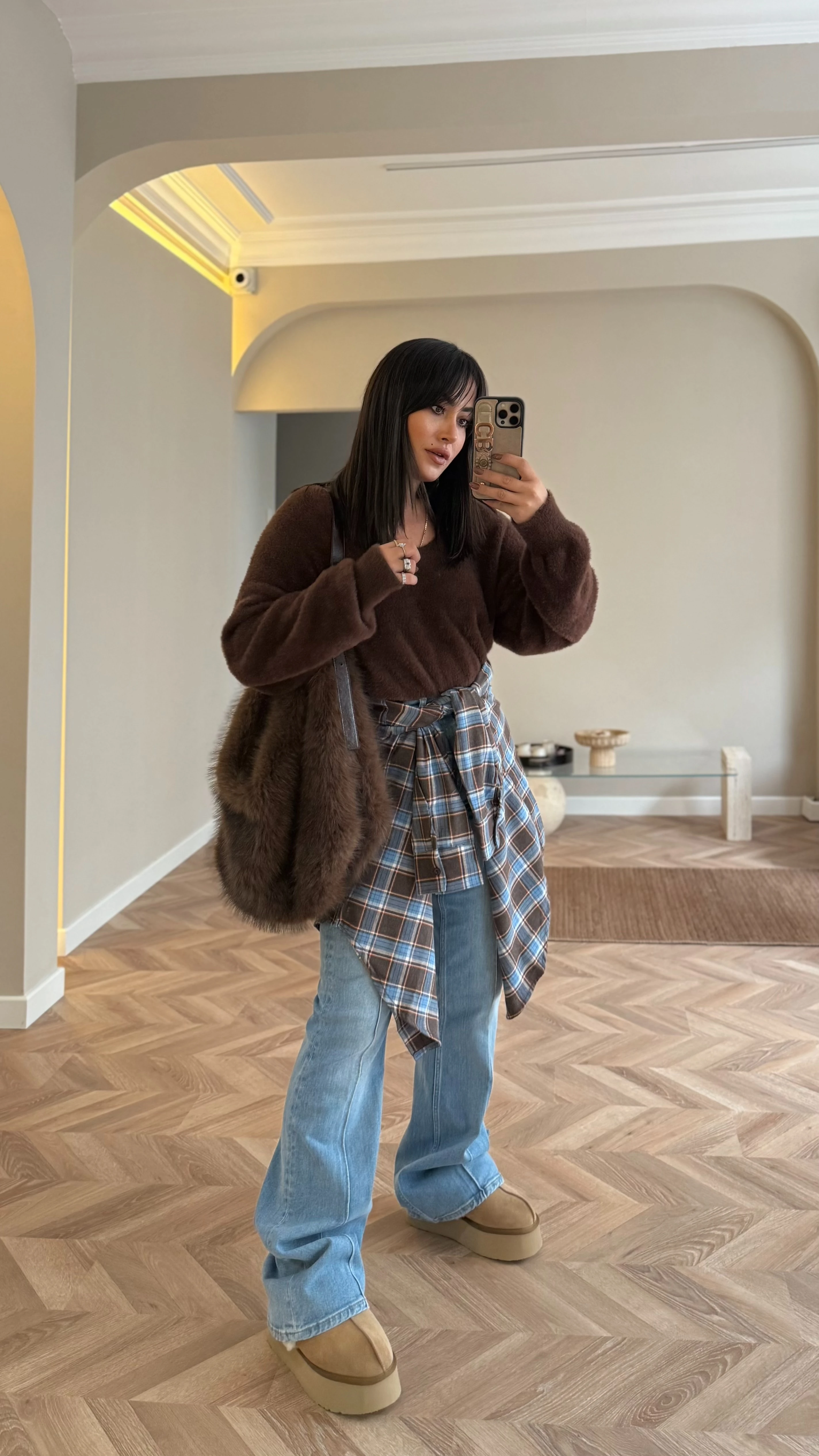 Angora Karışımlı Triko Kahve