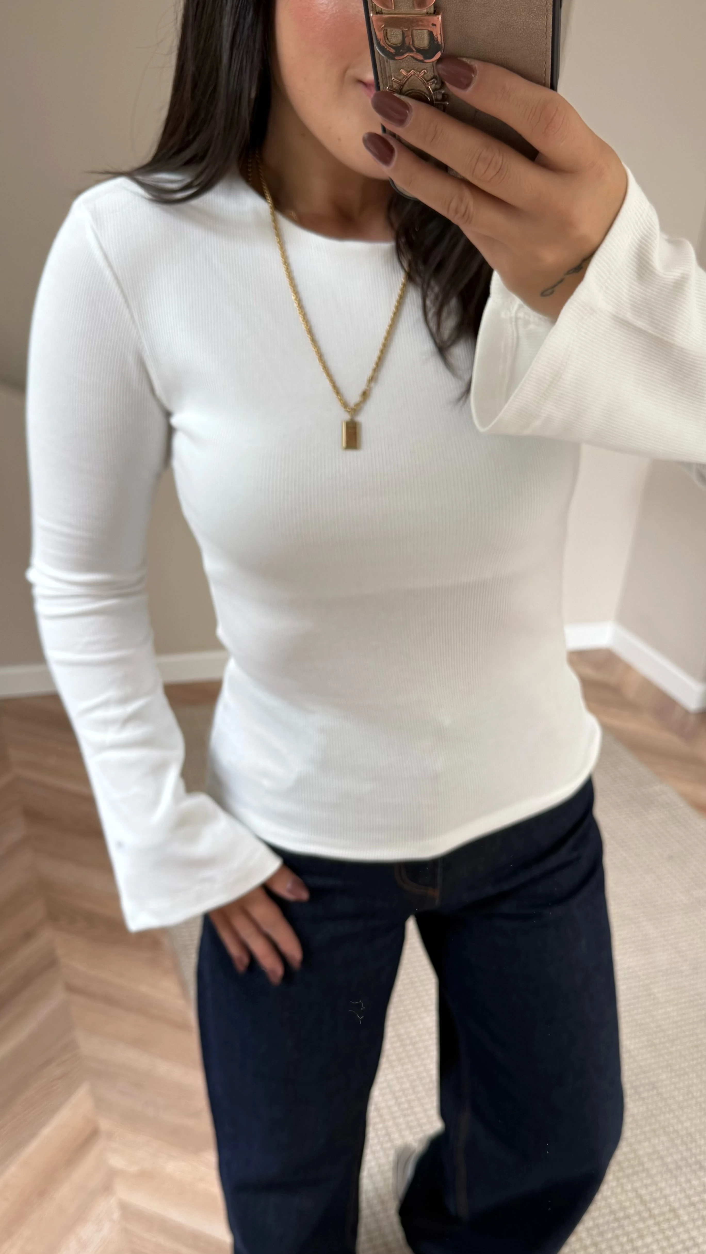 İspanyol Kol Fitilli Bluz Beyaz