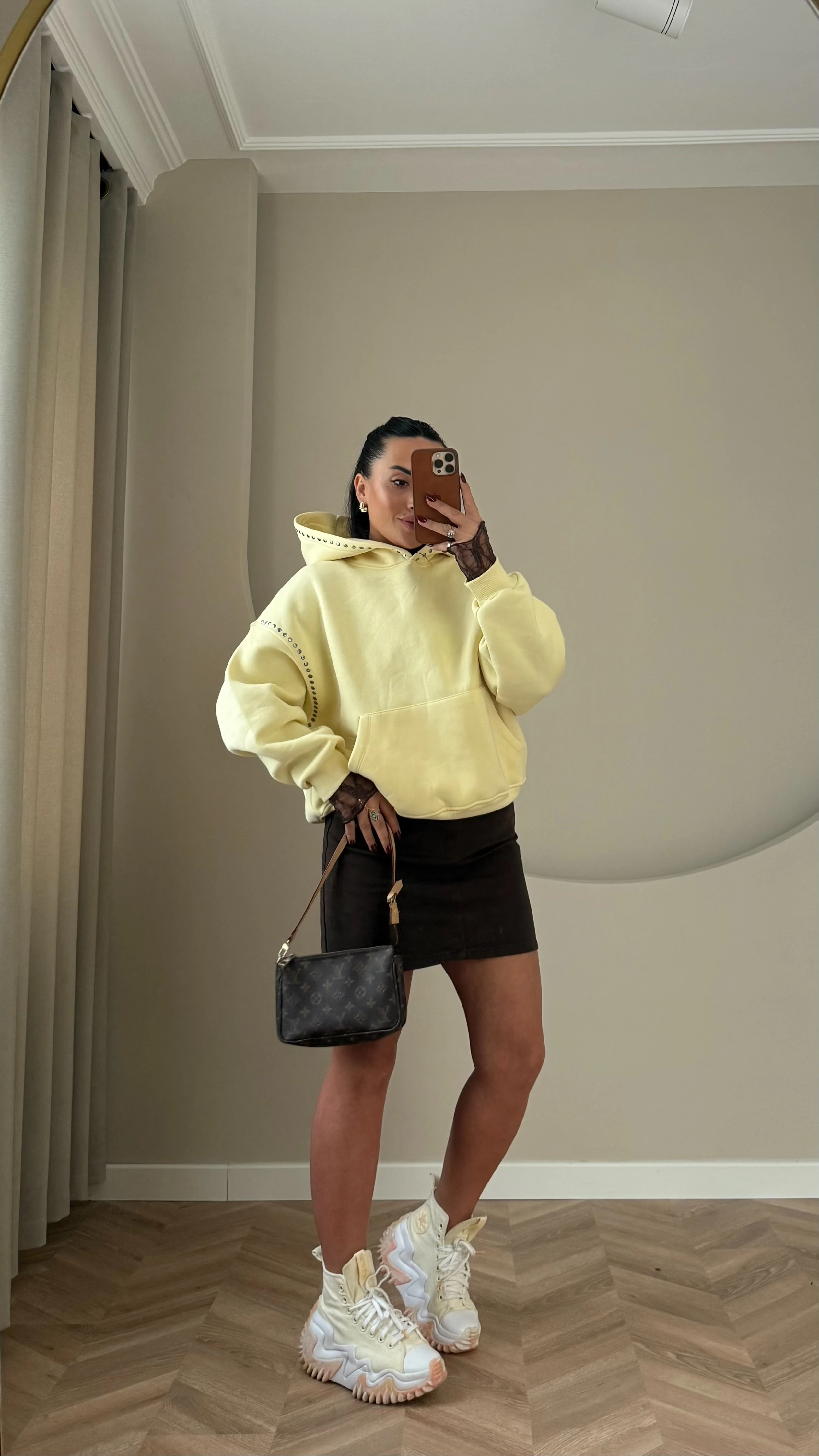 Zımbalı İnce Şardonlu Sweat (sarı)