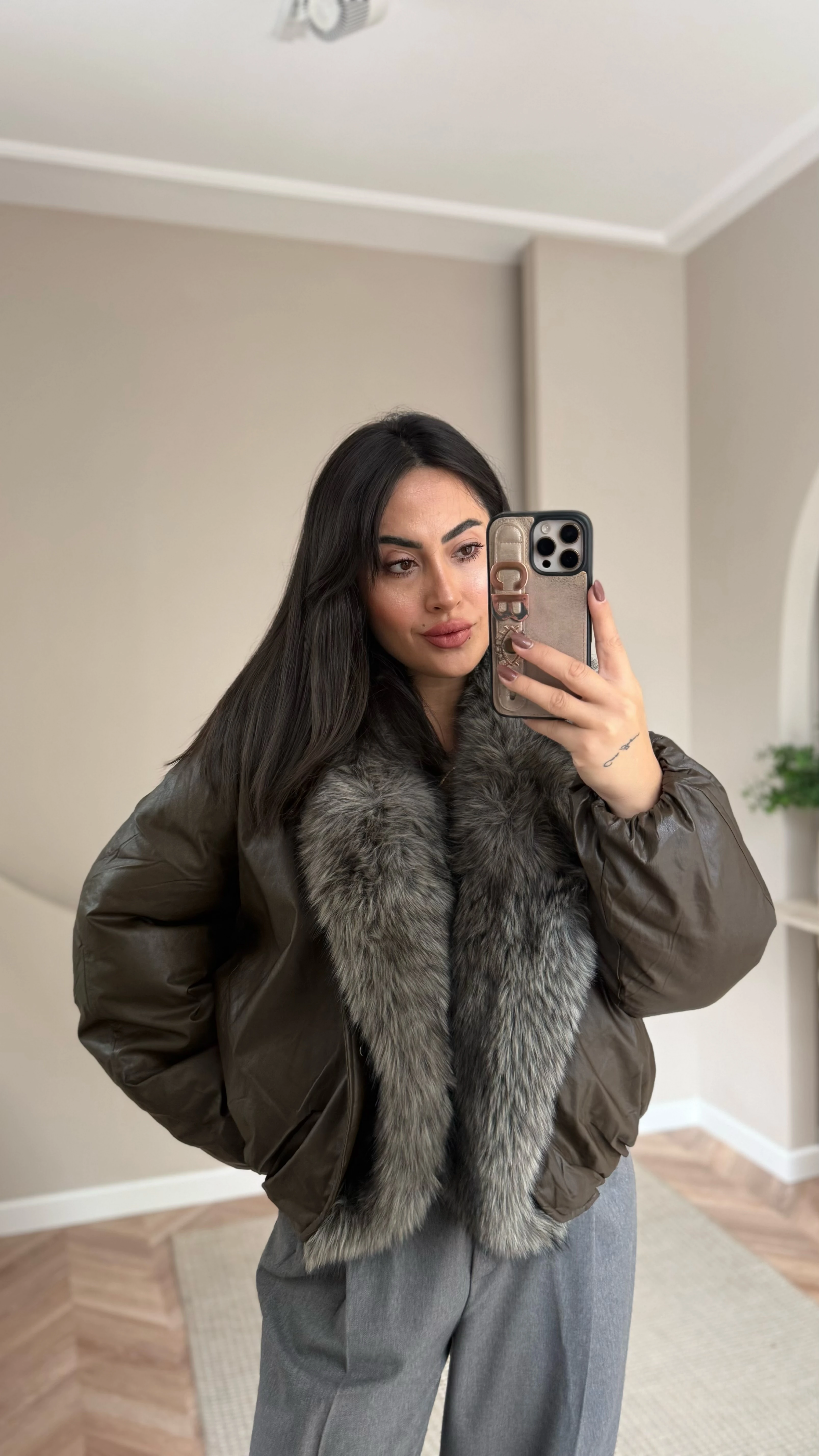 Çıkarılabilir Kürklü Puffer Mont