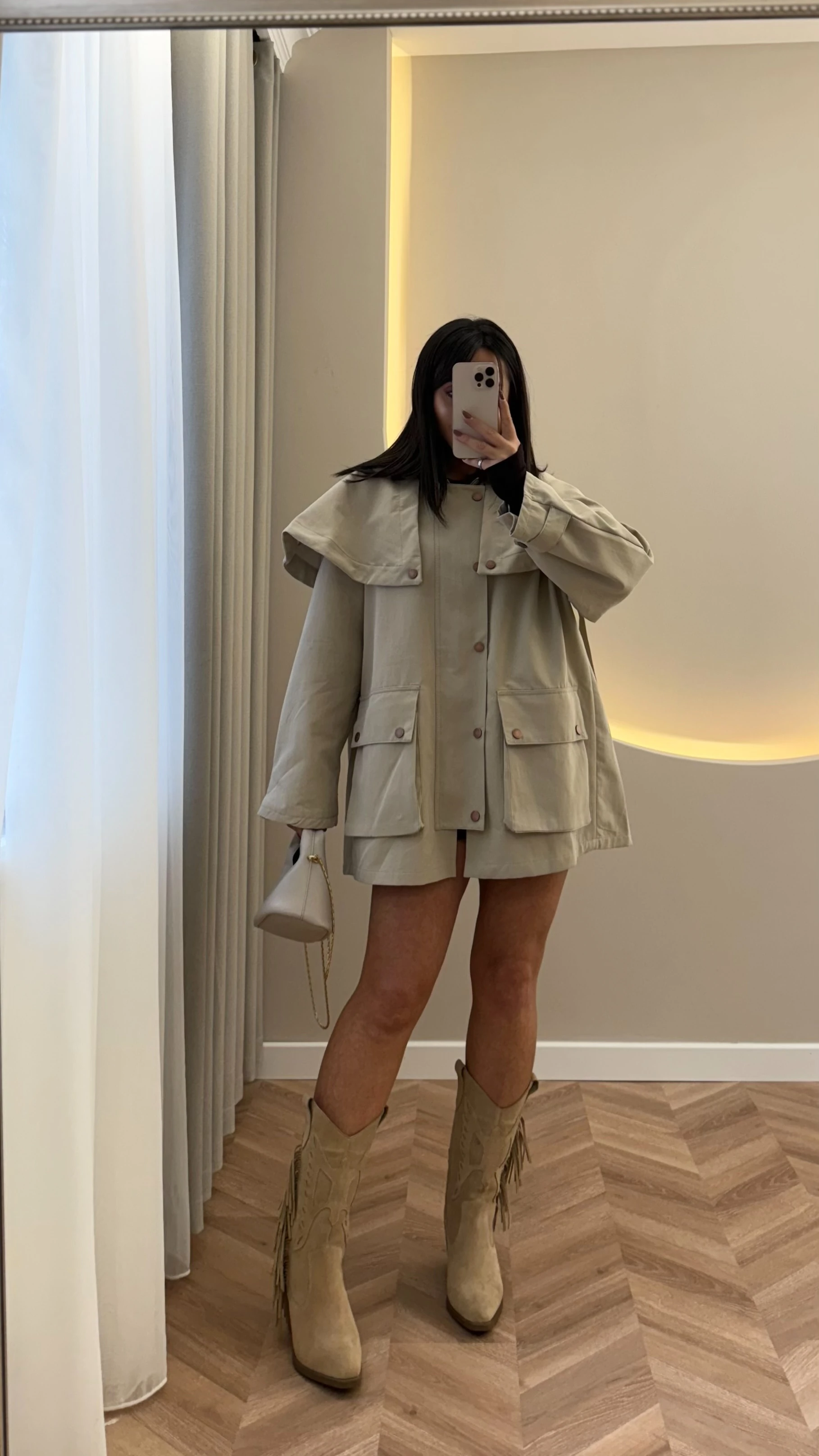 Tasarım Pelerinli Trenç