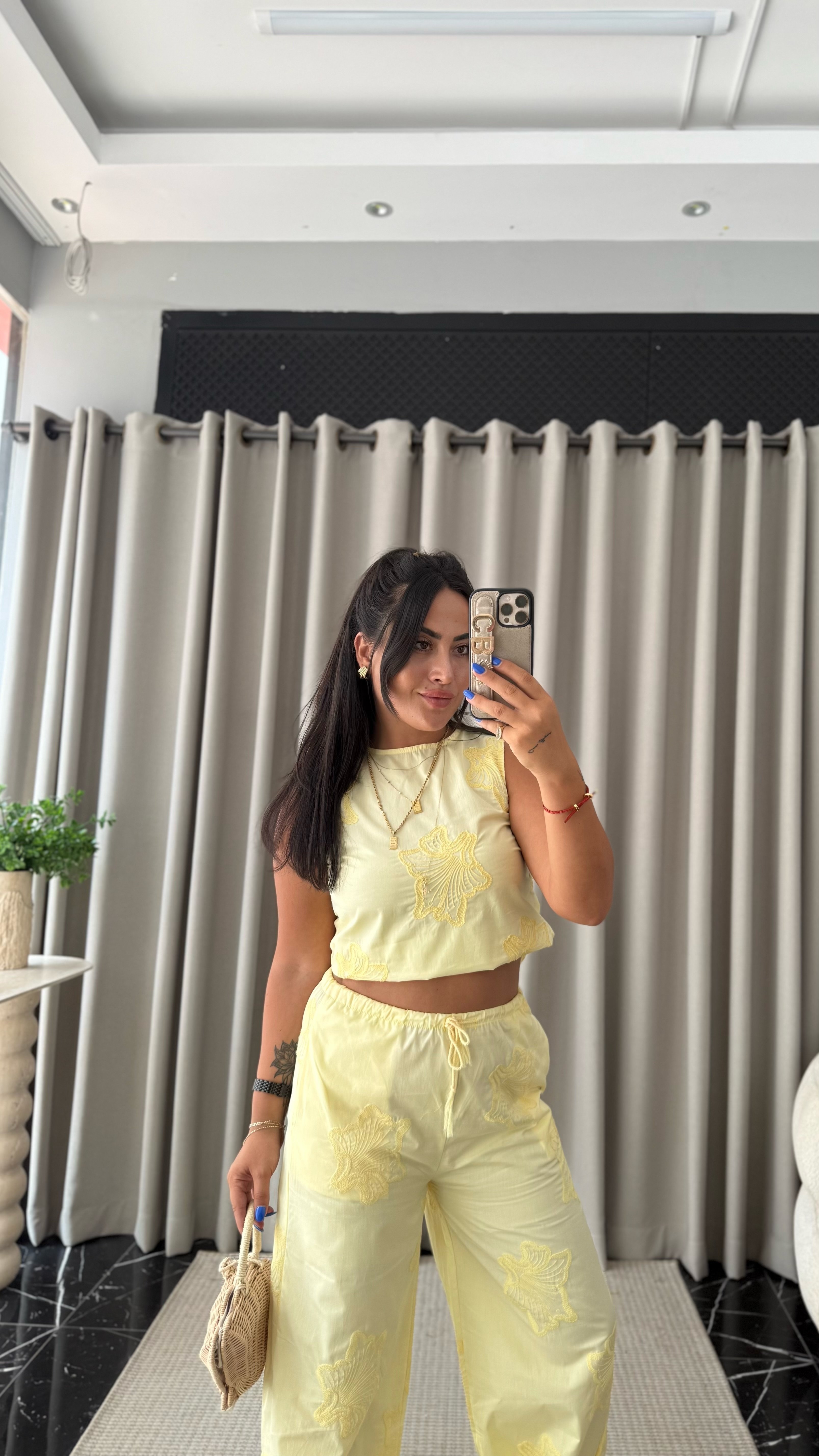 Nakış Detaylı Poplin Takım