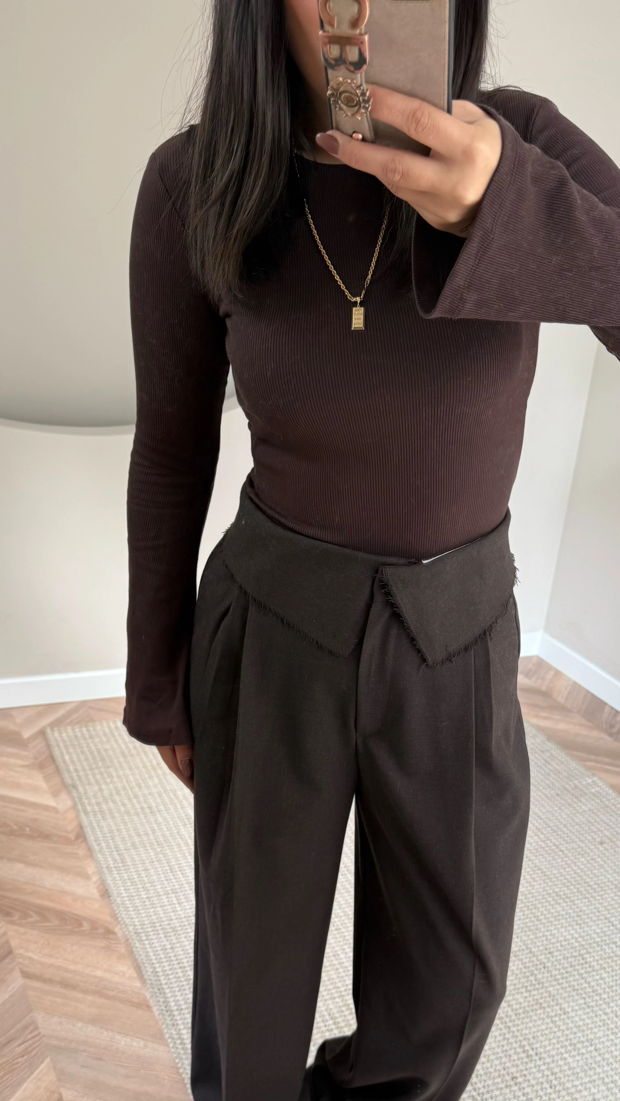 İspanyol Kol Fitilli Bluz Acı Kahve