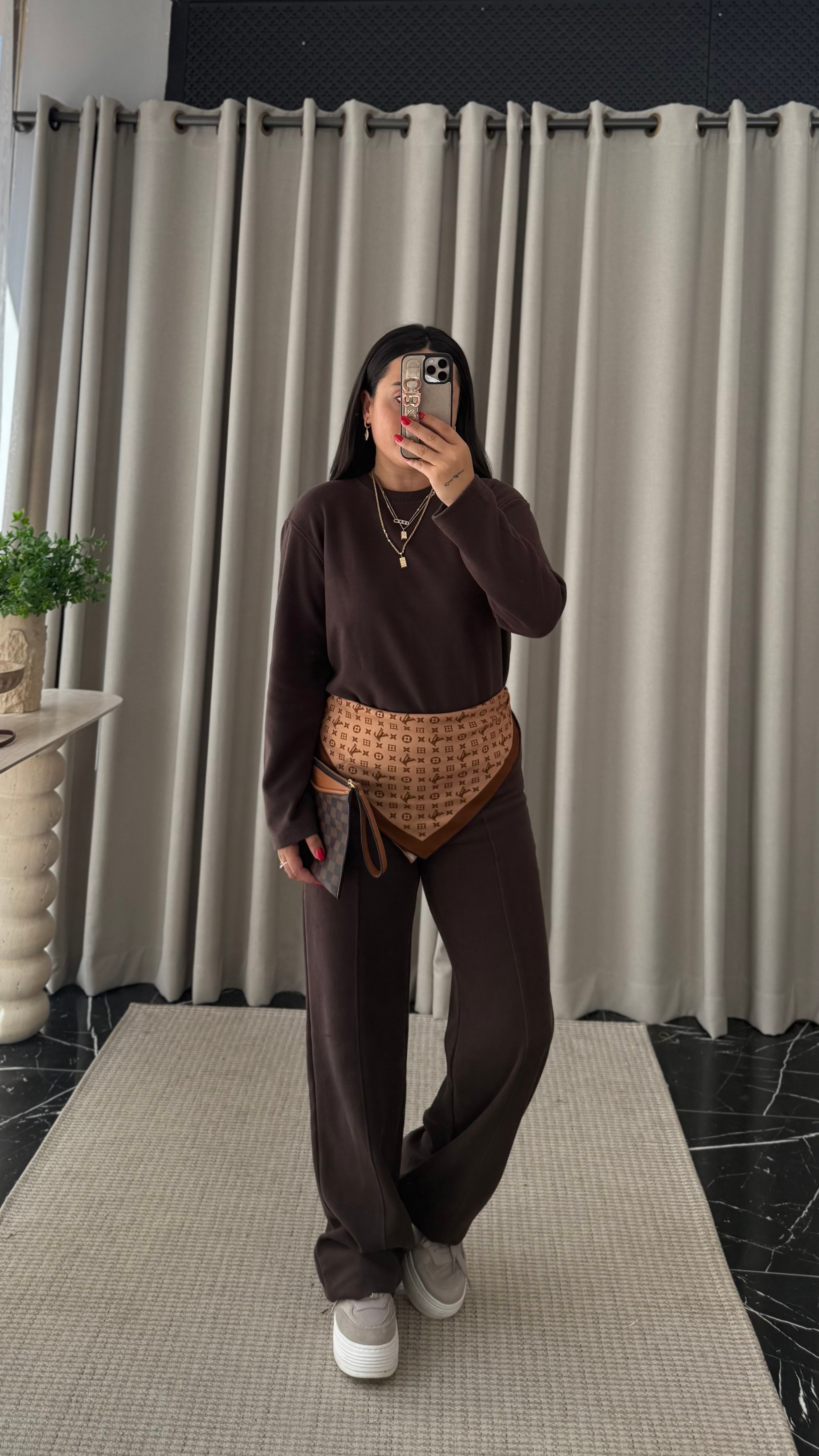 ZR Model Fitilli Takım Kahve