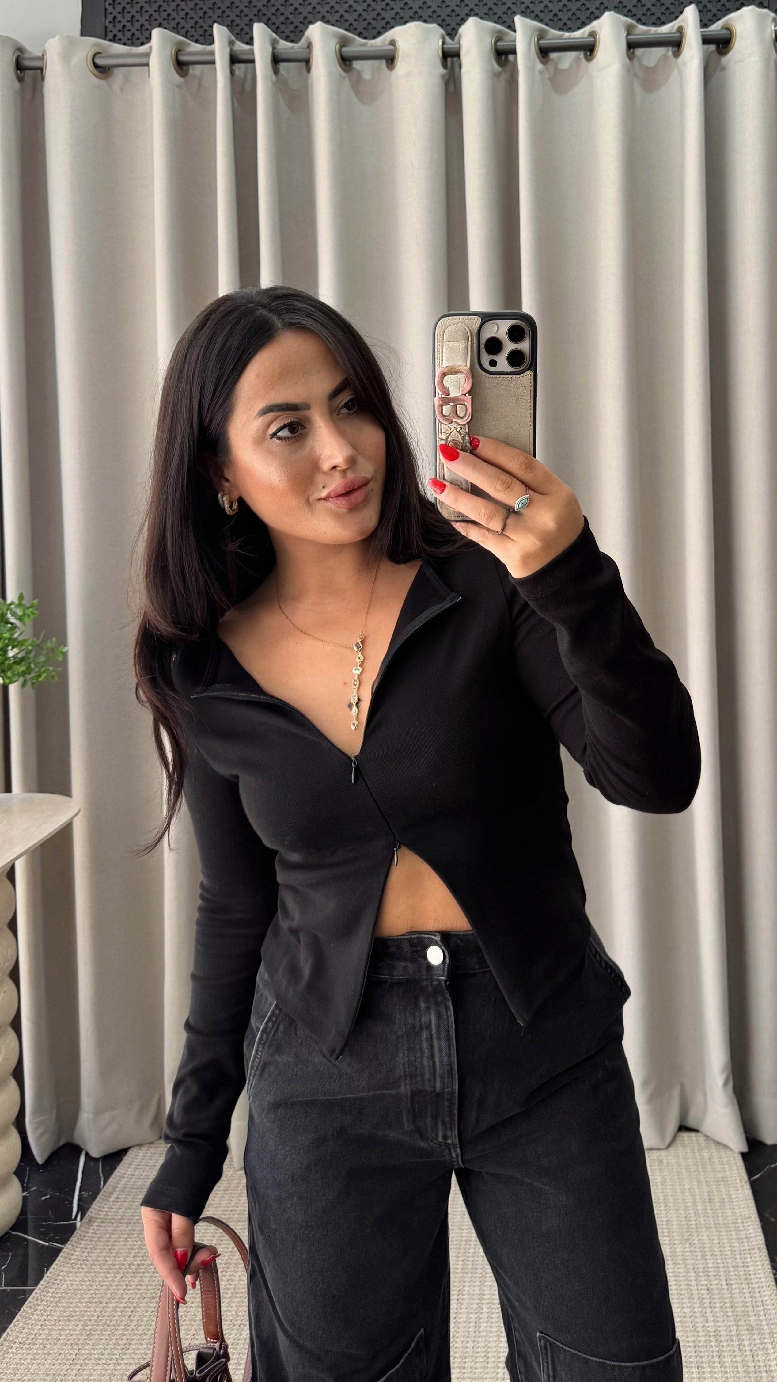 Dilvin Fermuarlı Body Siyah