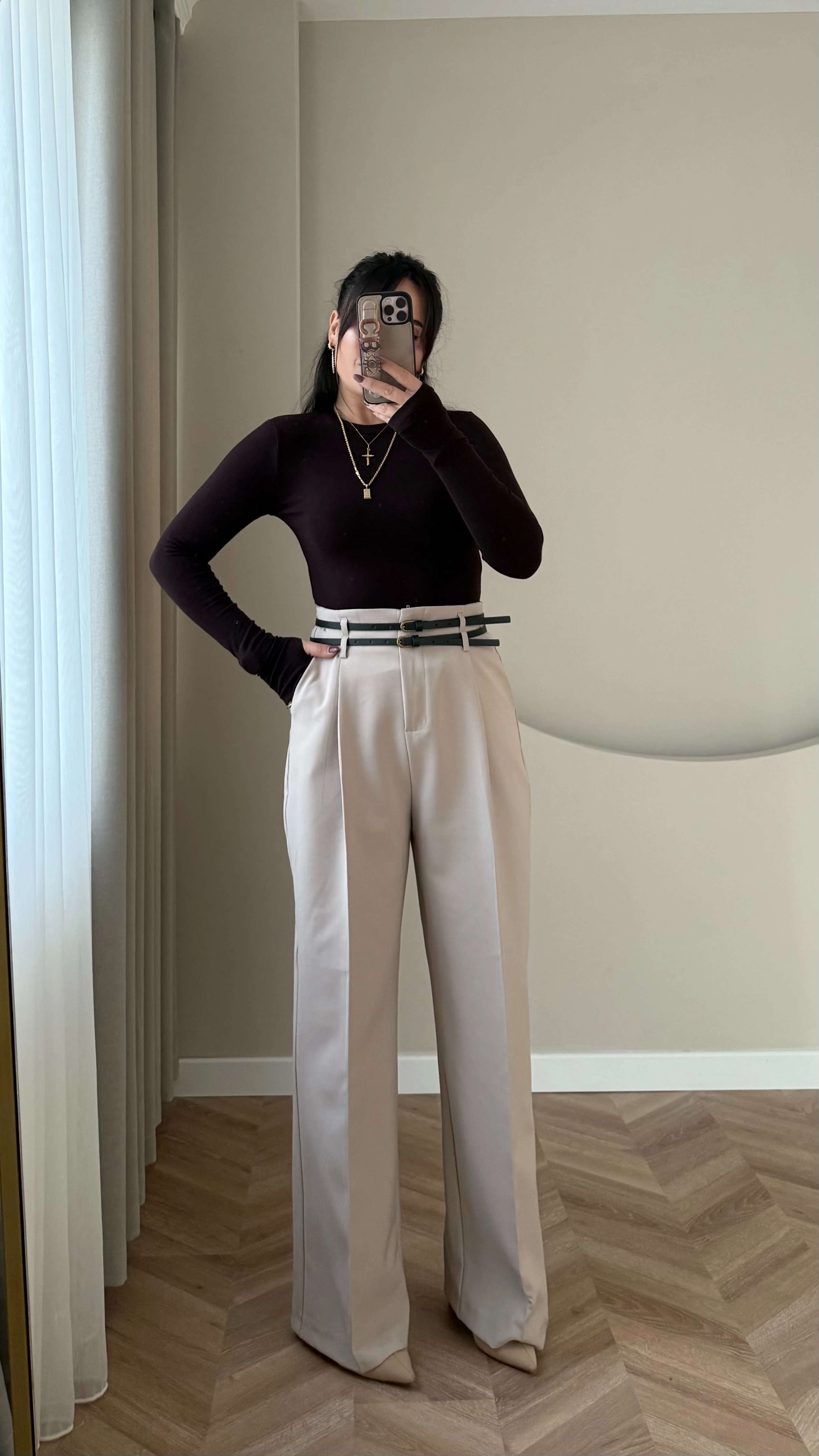 Çift Köprülü Pileli Pantolon 