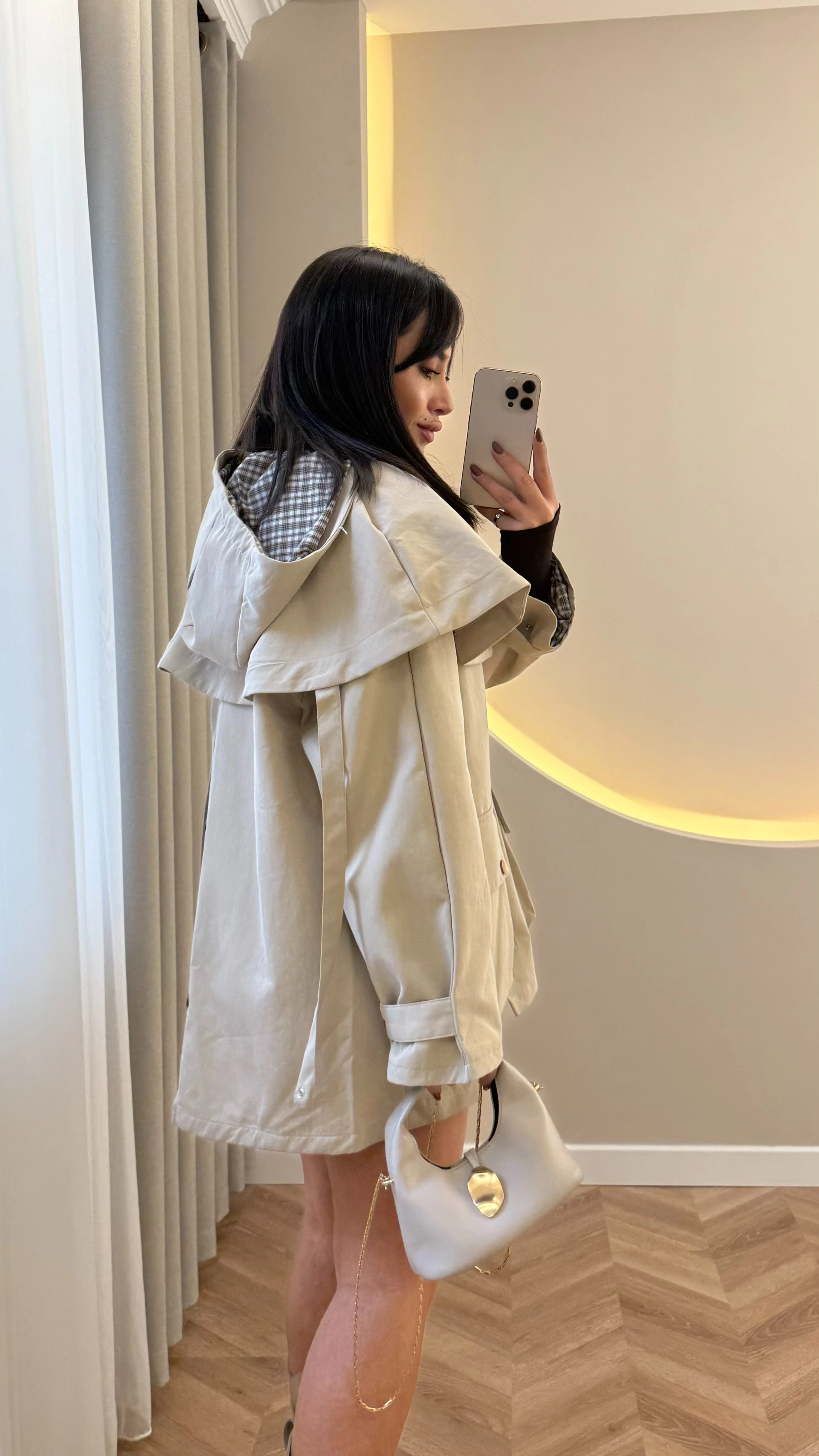 Tasarım Pelerinli Trenç