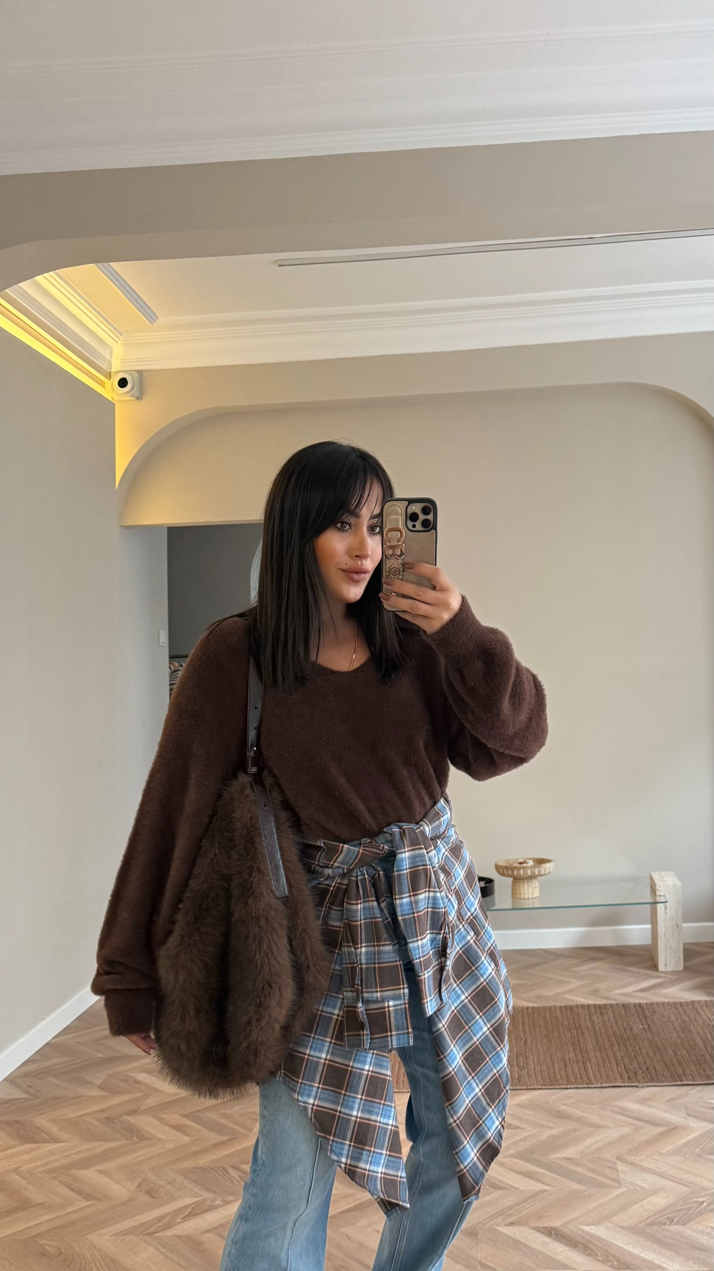 Angora Karışımlı Triko Kahve