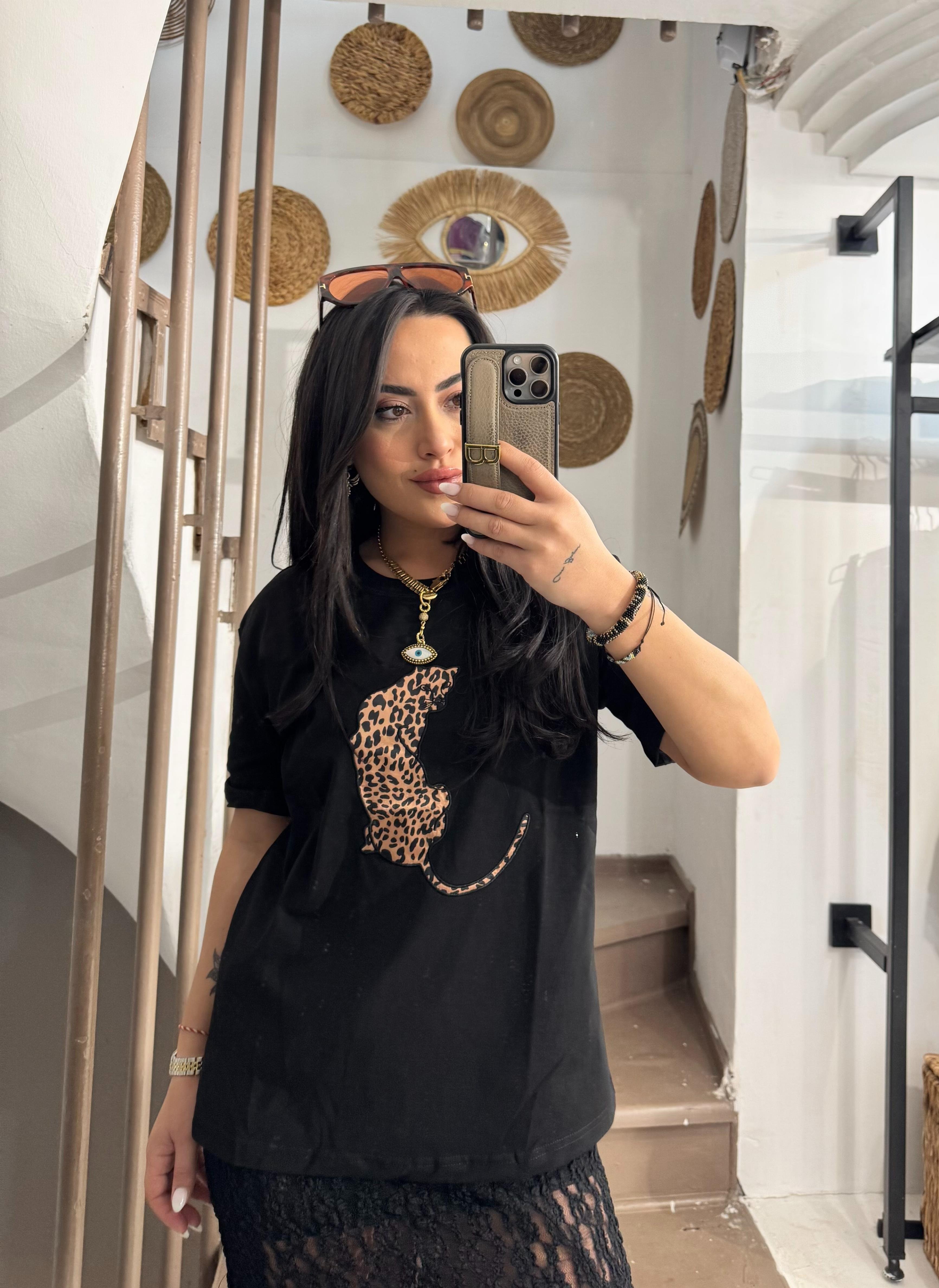 Kaplan Baskılı T-shirt
