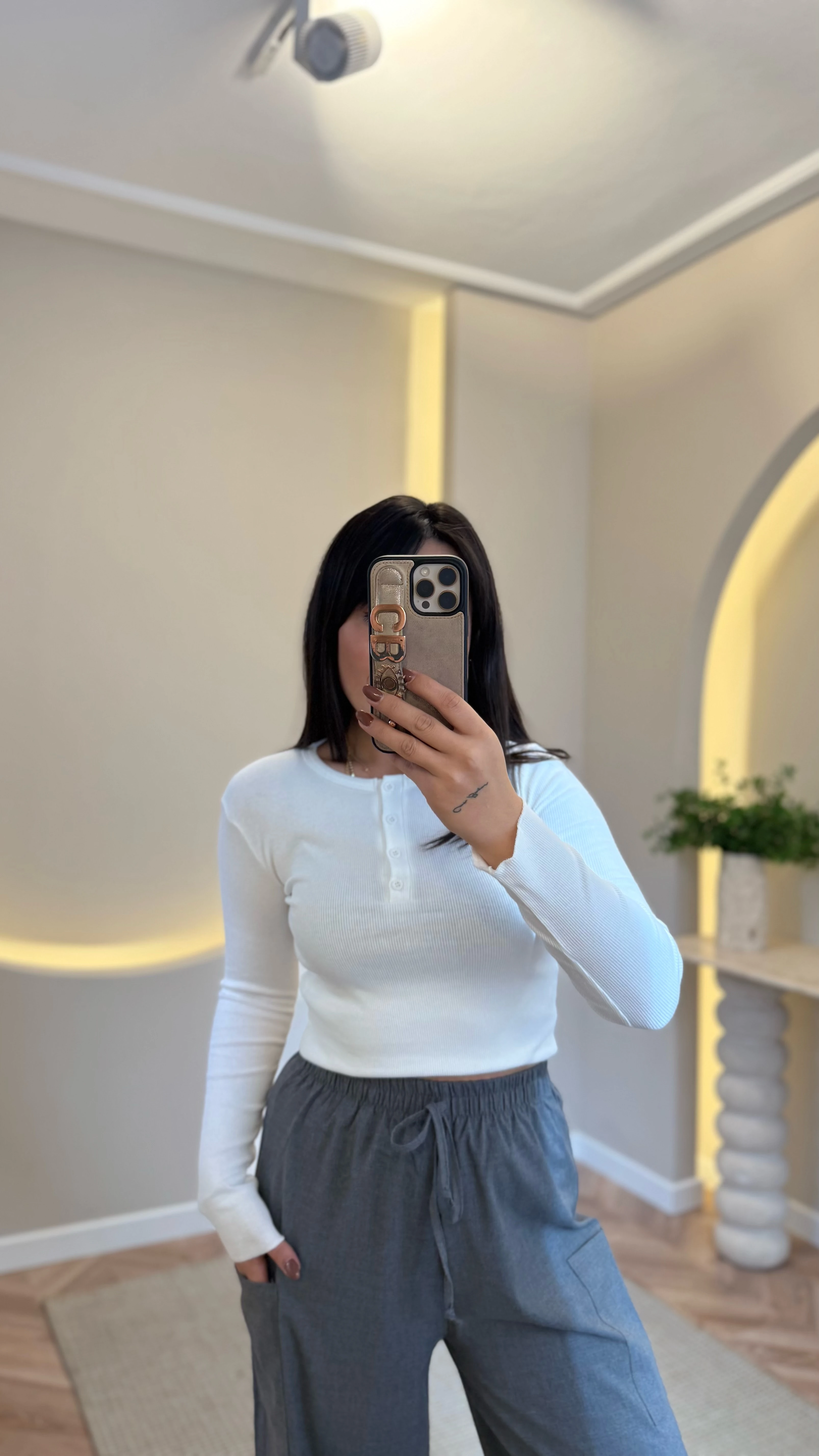 Düğmeli Fitilli Body