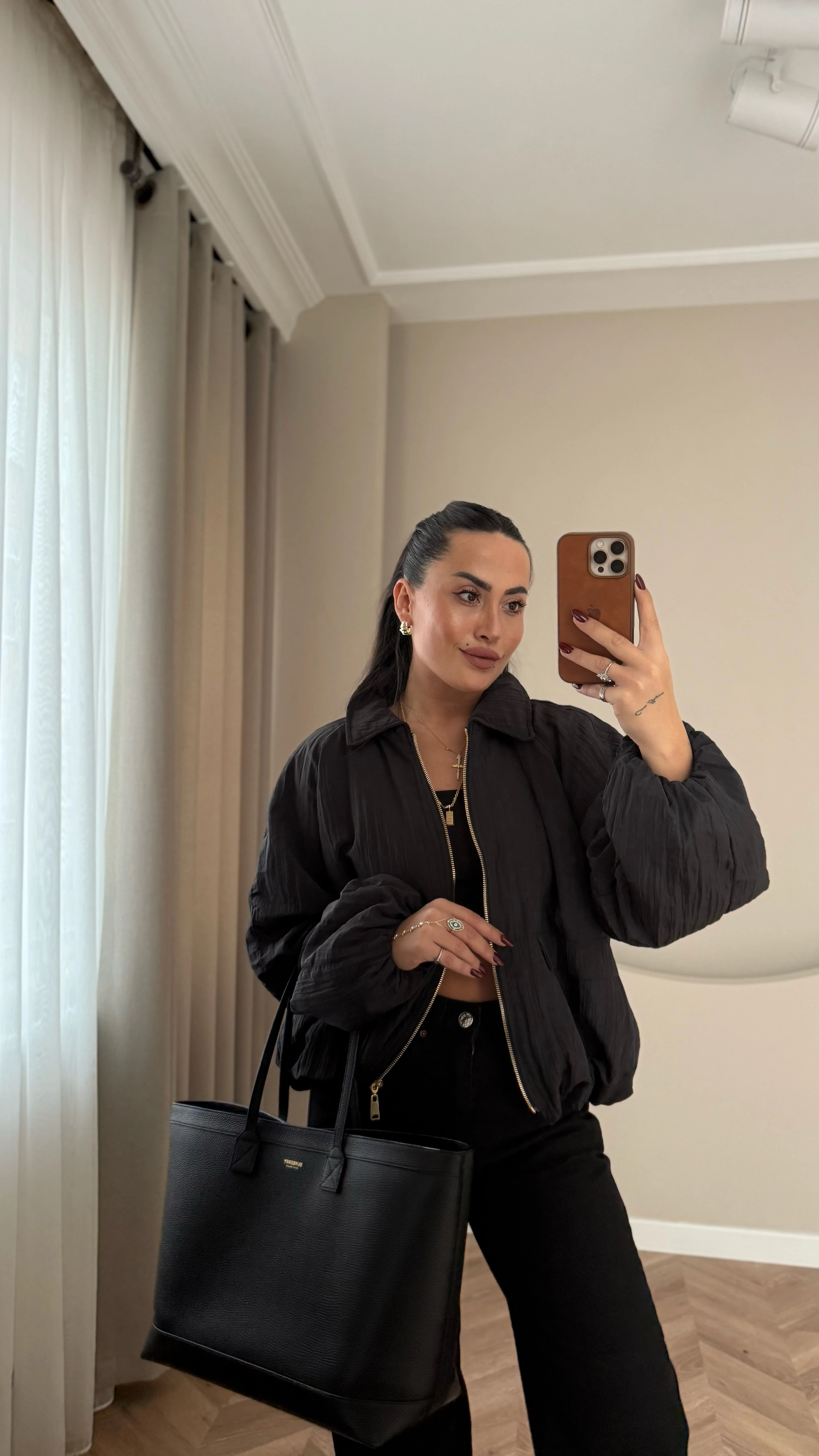 Gramafon Kumaş Dolgulu Bomber