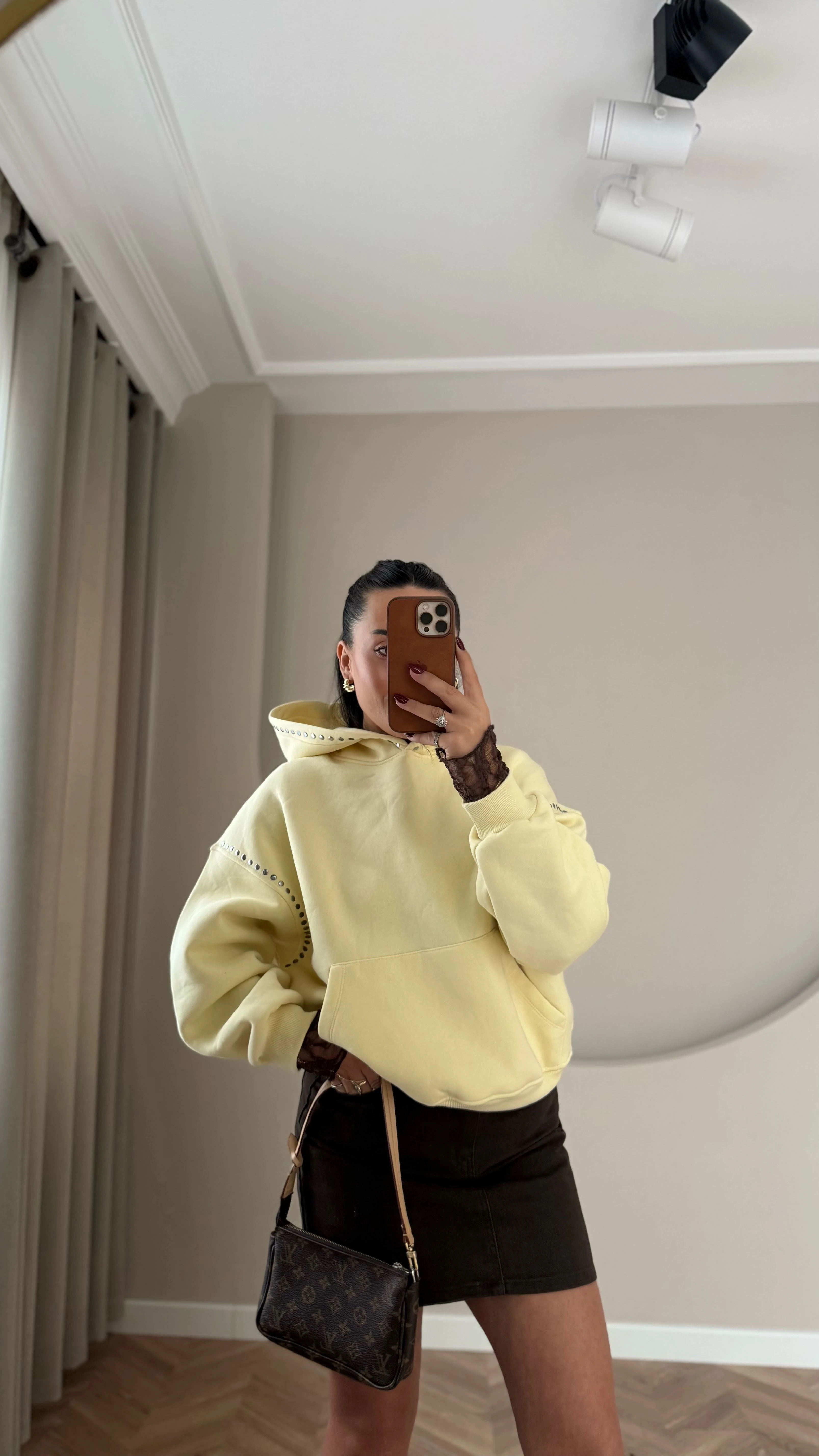 Zımbalı İnce Şardonlu Sweat (sarı)