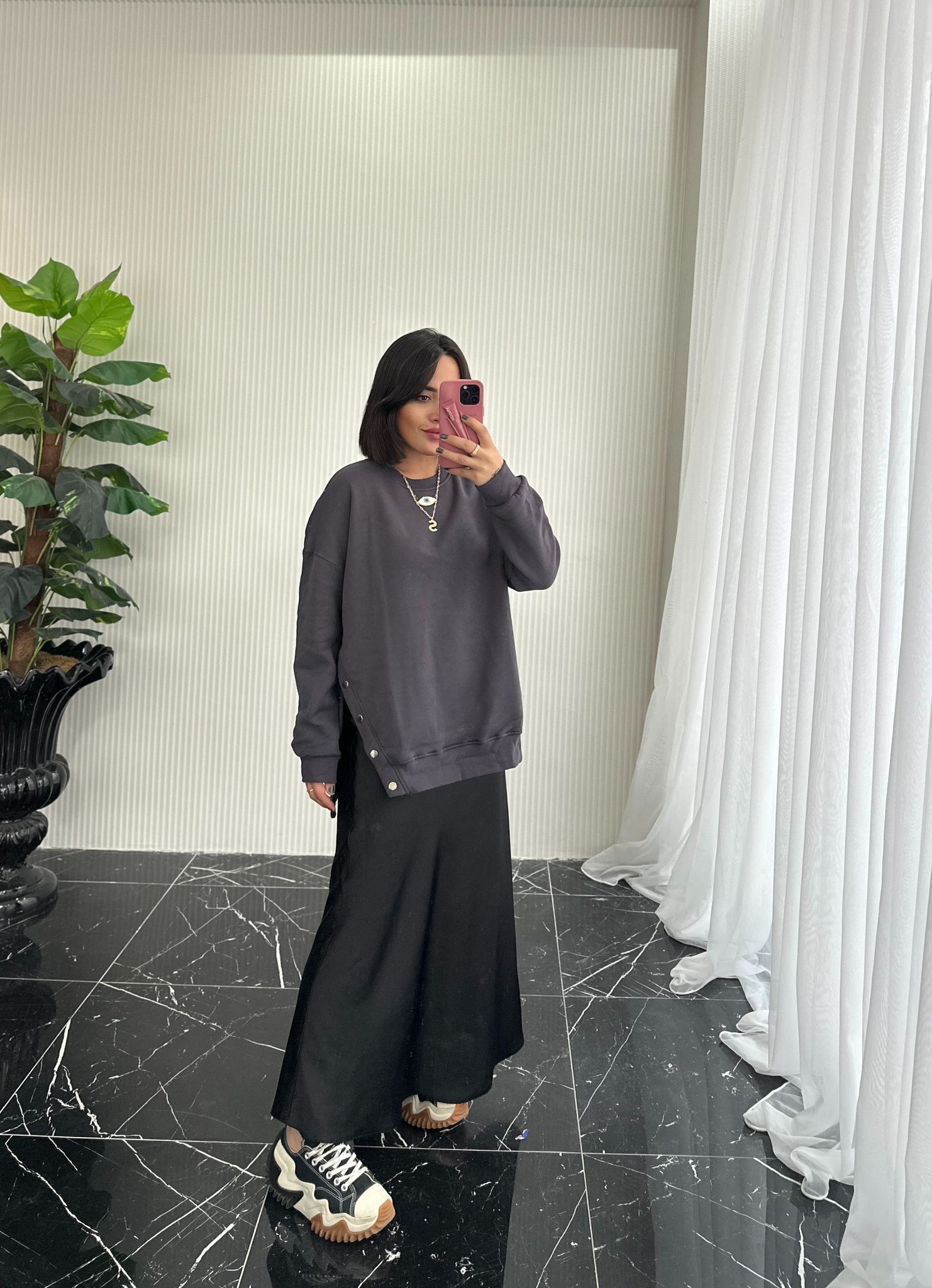 Relax Çıtçıtlı Sweat (antrasit)