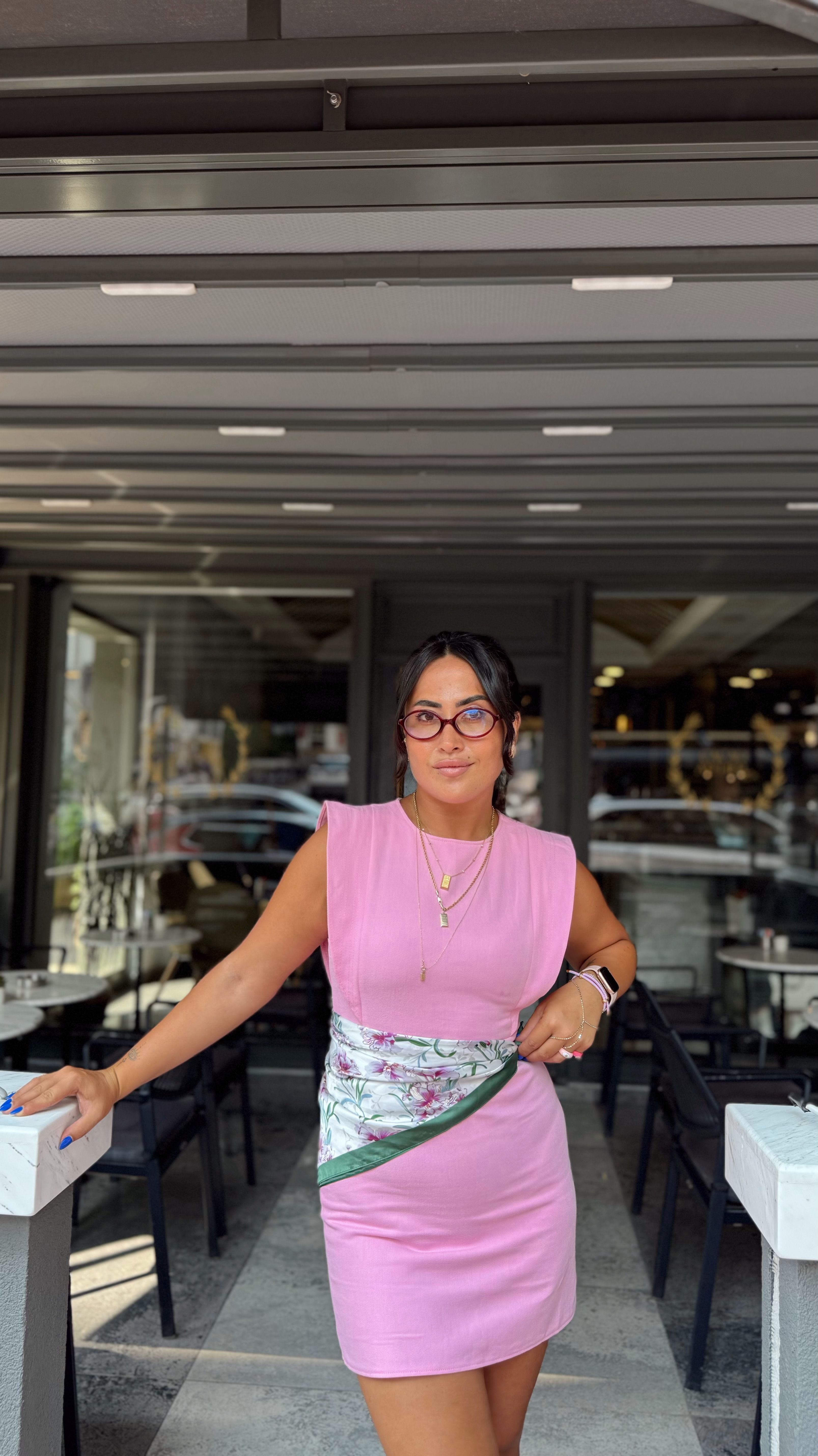 Volanlı Gabardin Elbise