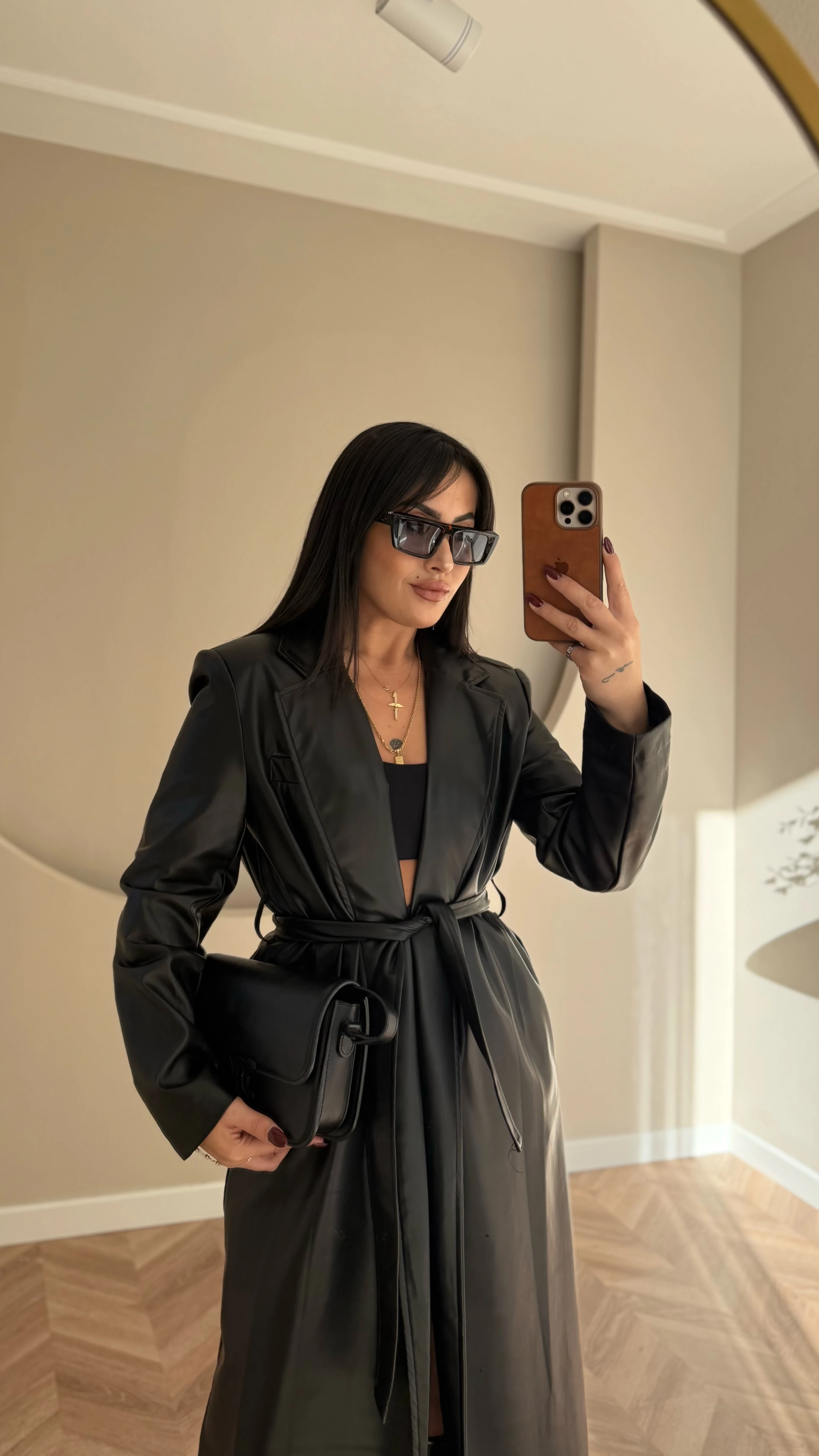 Vatkalı Deri Trenç 