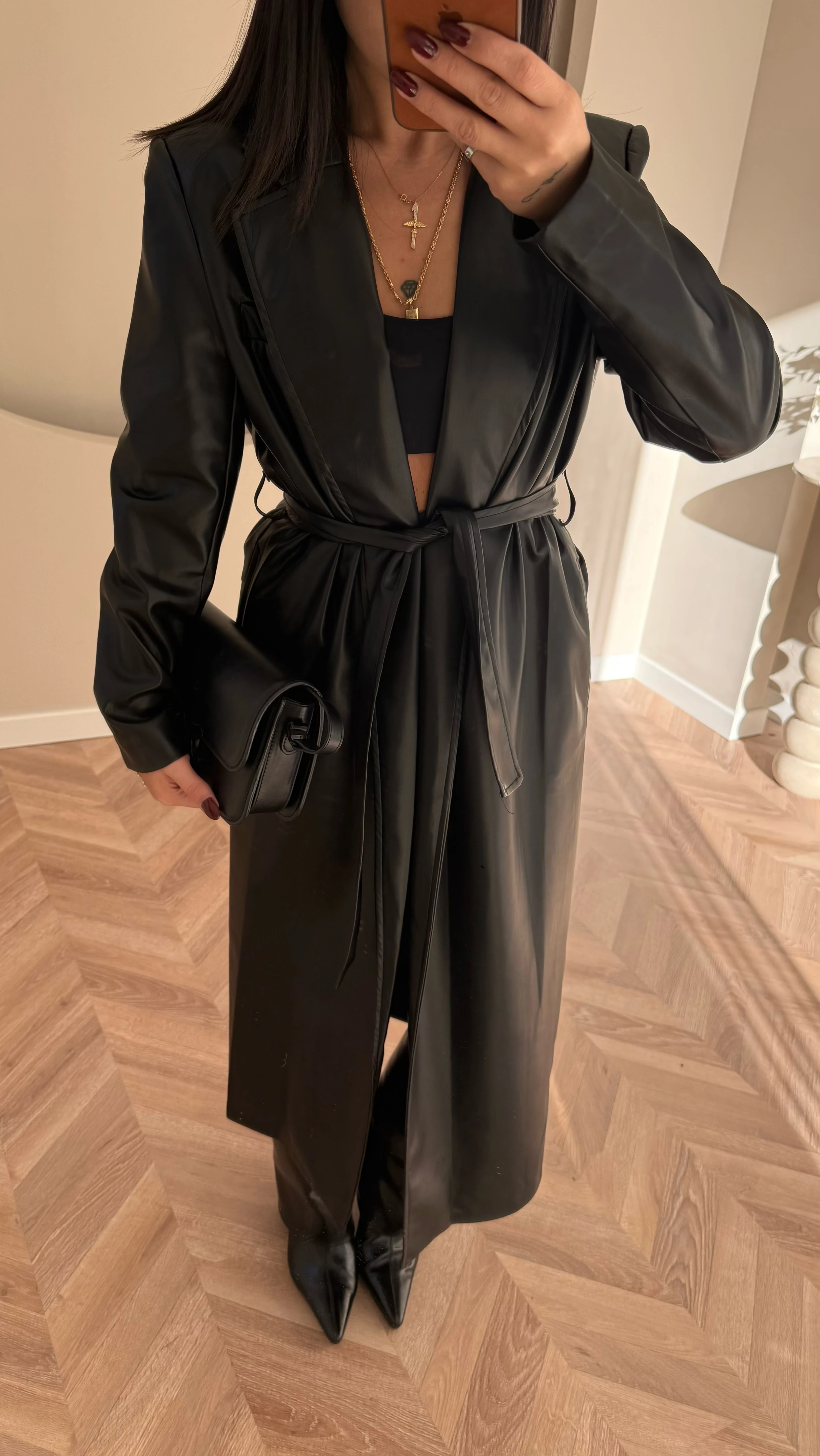 Vatkalı Deri Trenç 