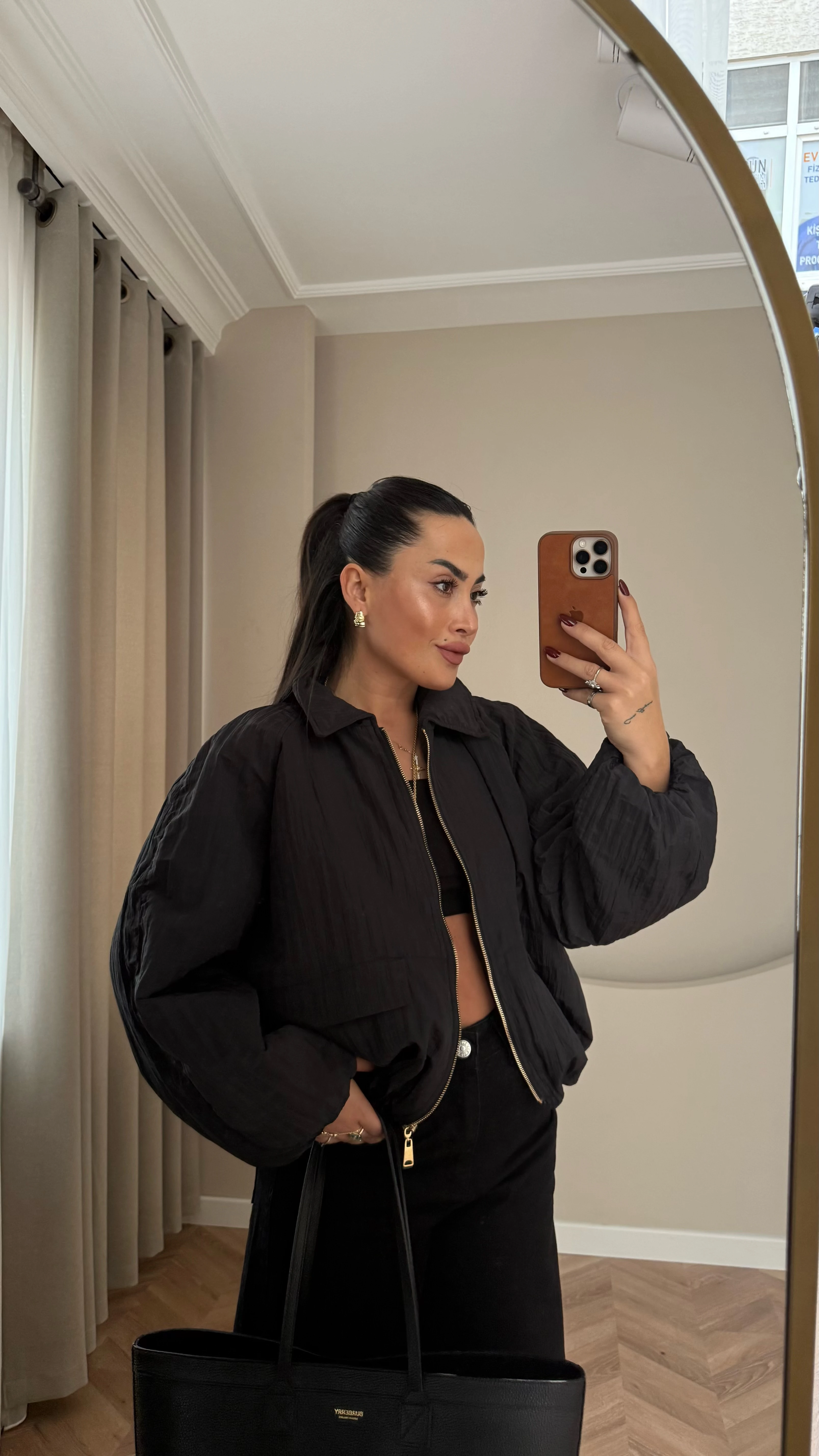 Gramafon Kumaş Dolgulu Bomber