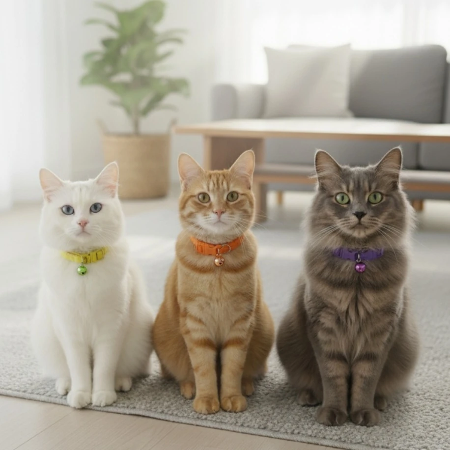 Pawleno Zil Detaylı Renkli Kedi Tasmaları