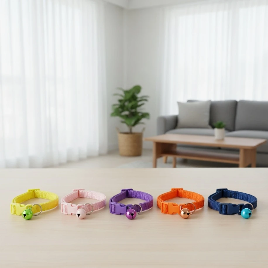 Pawleno Zil Detaylı Renkli Kedi Tasmaları