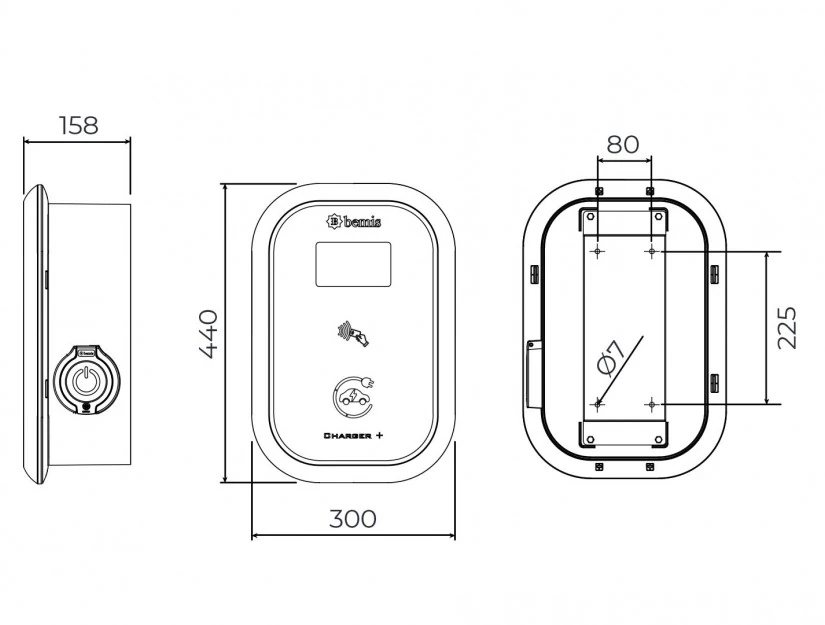 Elektrikli Araç Şarj İstasyonu - 11 kW Trifaze 16A Ev Tipi Model 2 Pano Prizli