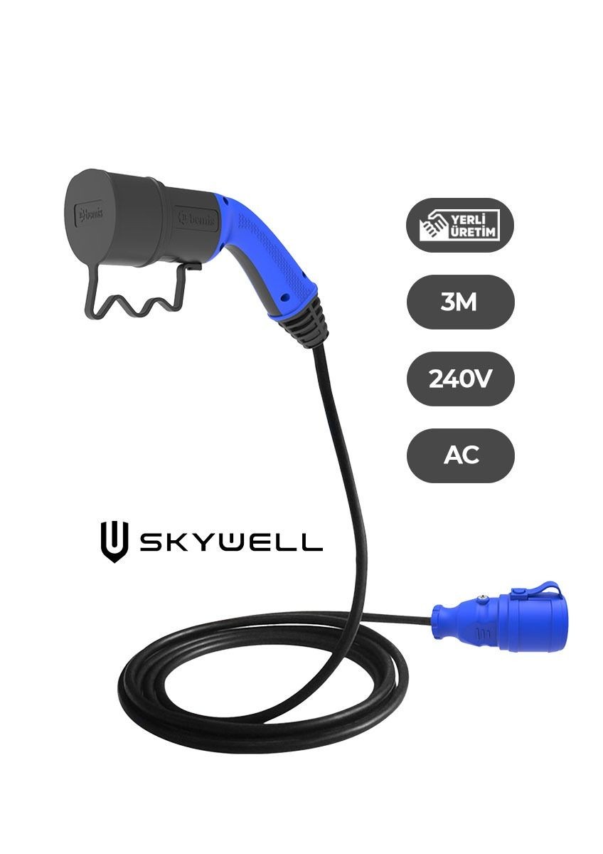 Skywell Elektrikli Araçlardan Güç Alın: V2L Tekli Uzatma Priz Adaptör