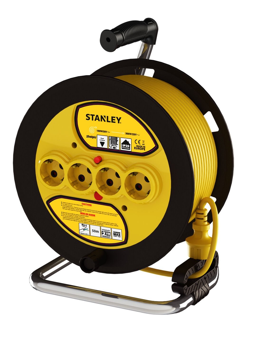 Stanley ST-E Serisi IP20 4 Soketli 40 Metre Makaralı Kablo