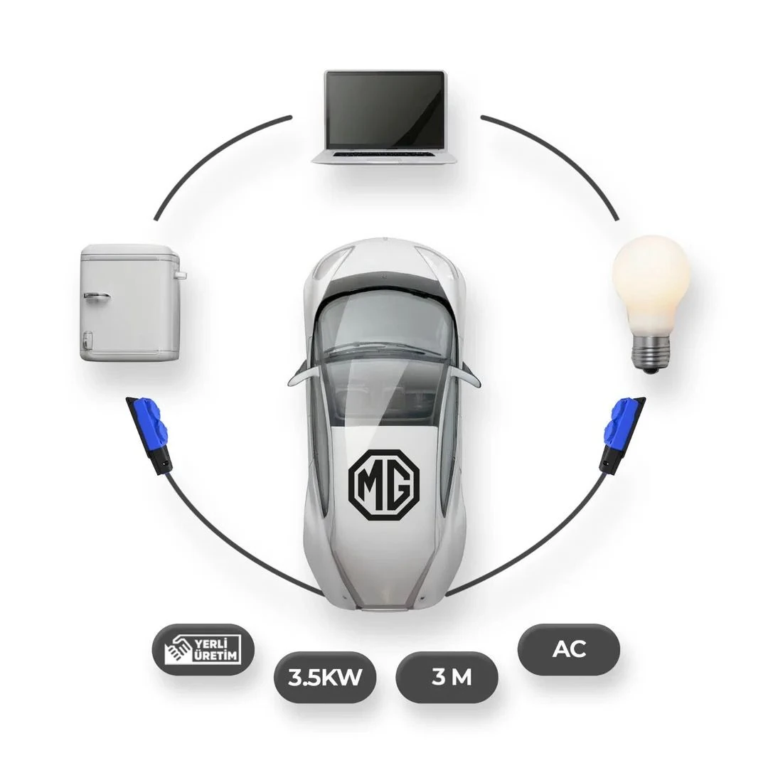 Mg Elektrikli Araçlardan Güç Alın: V2L 2'li Uzatma Priz Adaptör
