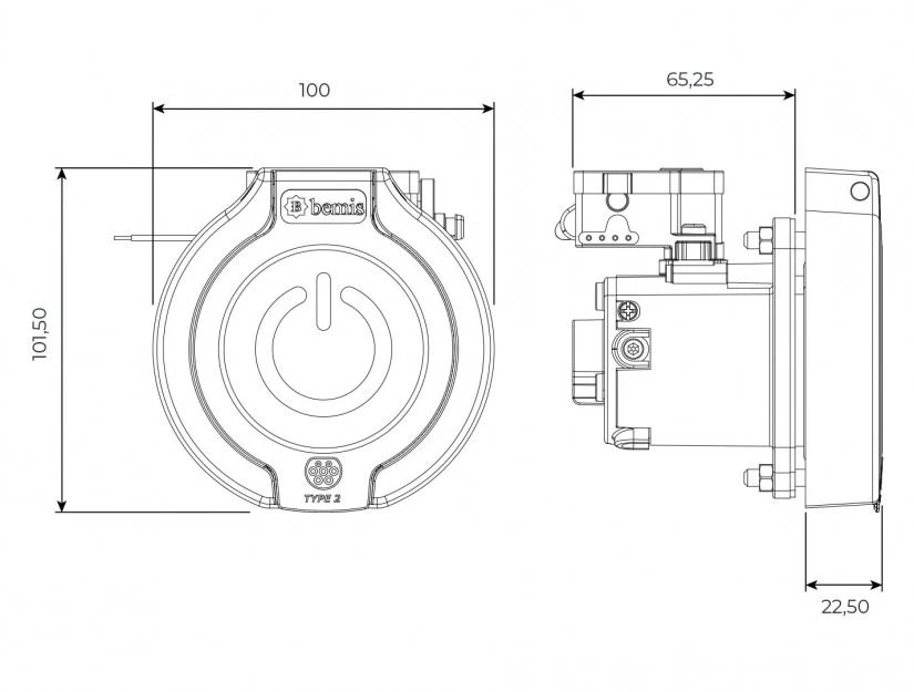 Elektrikli Araç Şarj Prizi Trifaze 16A 4 Noktadan Montajlı